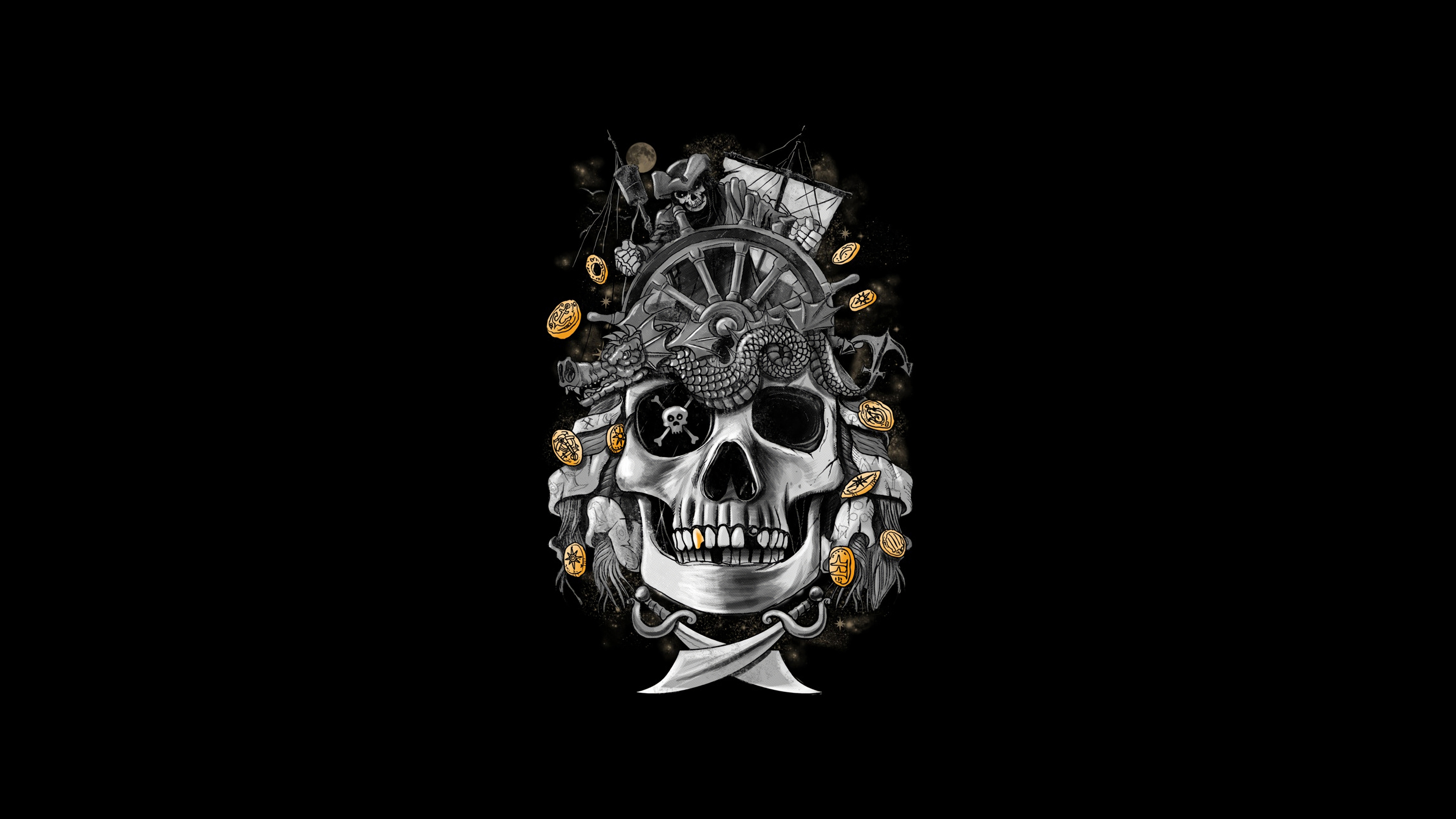 4K Gold Skull Wallpapers