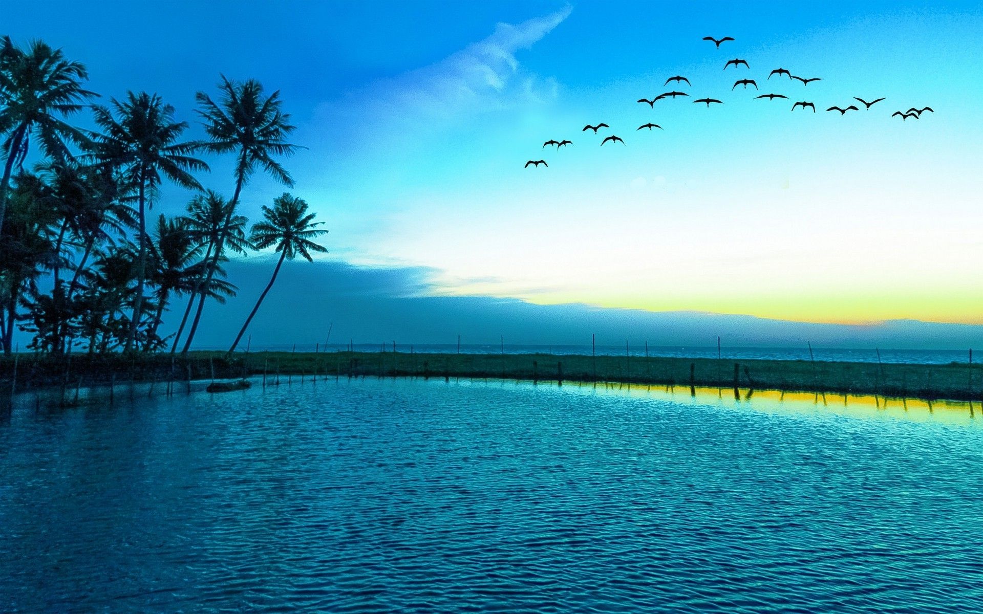 A Blue Sunrise Landscape Wallpapers