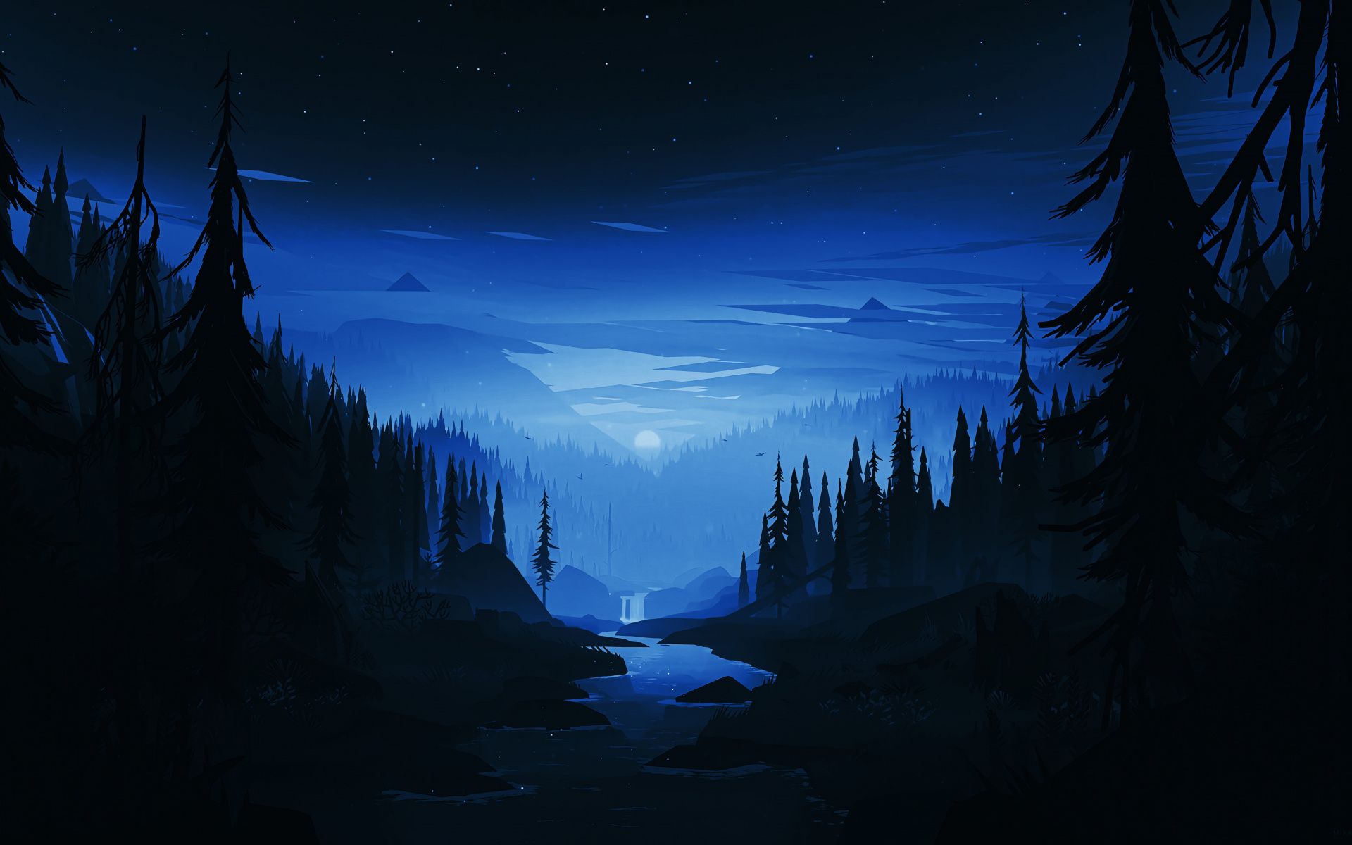 A Forest Night 4K Wallpapers