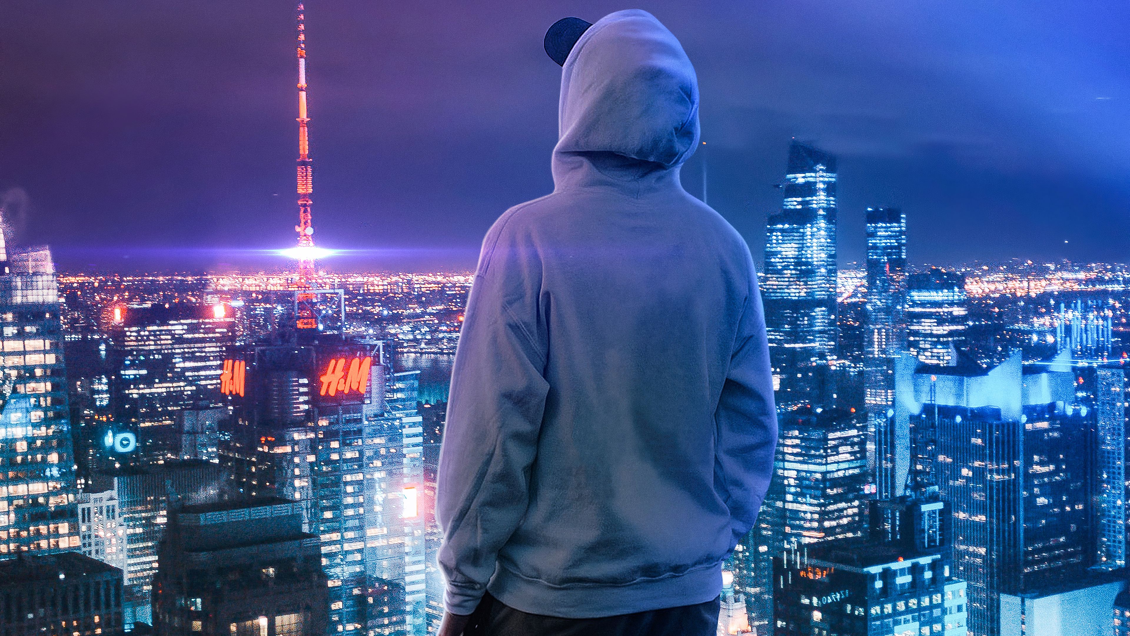 Alone Cyberpunk Boy In City Wallpapers