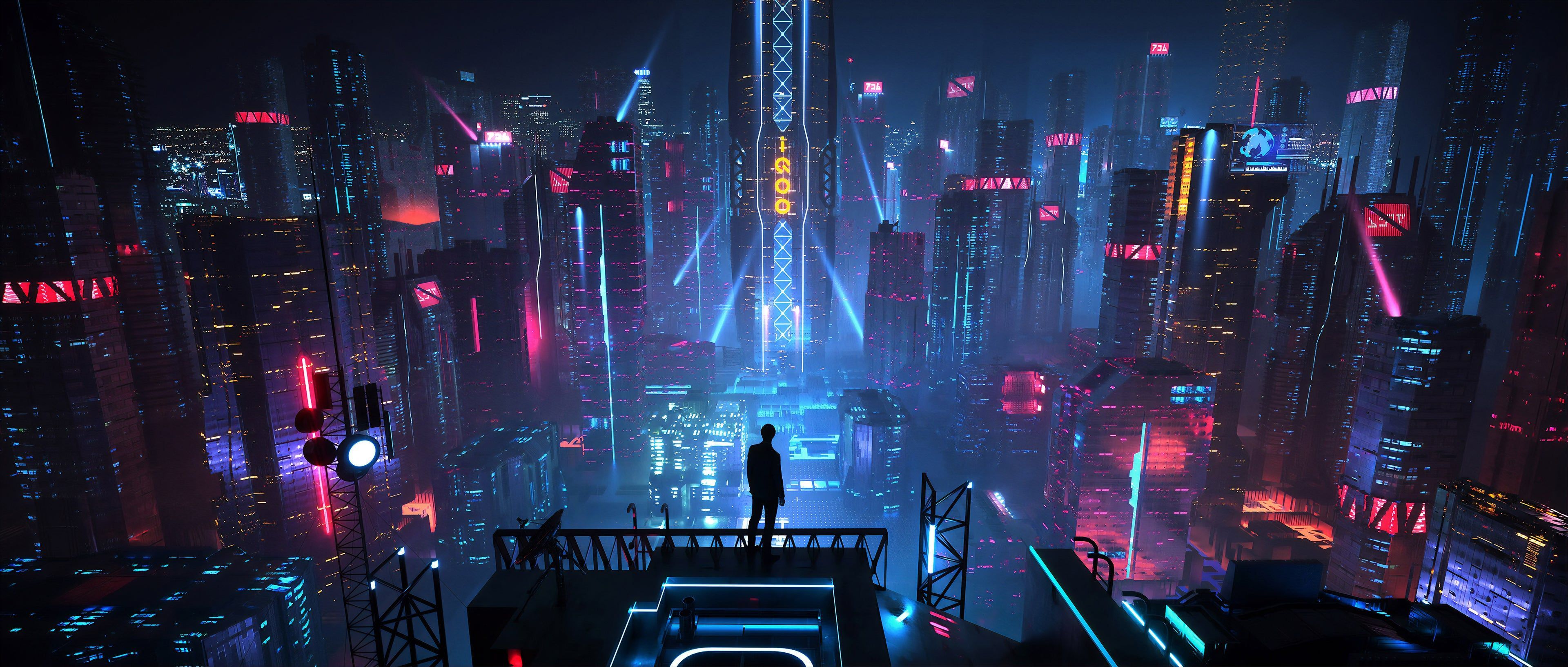 Alone Cyberpunk Boy In City Wallpapers