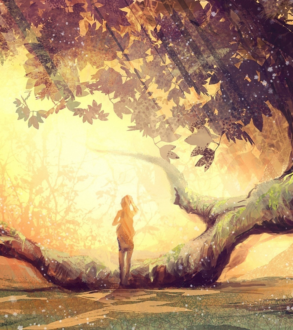 Alone In Autumn Illustration Wallpapers