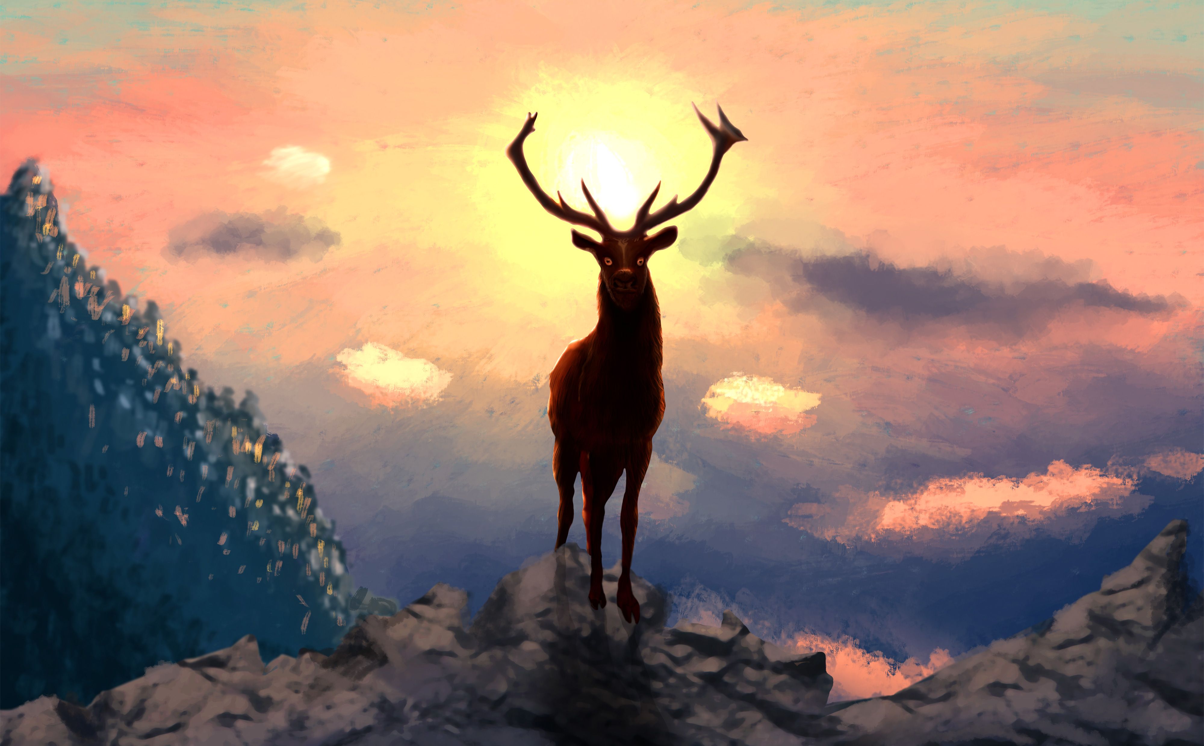 Artistic Abstract Deer Wallpapers