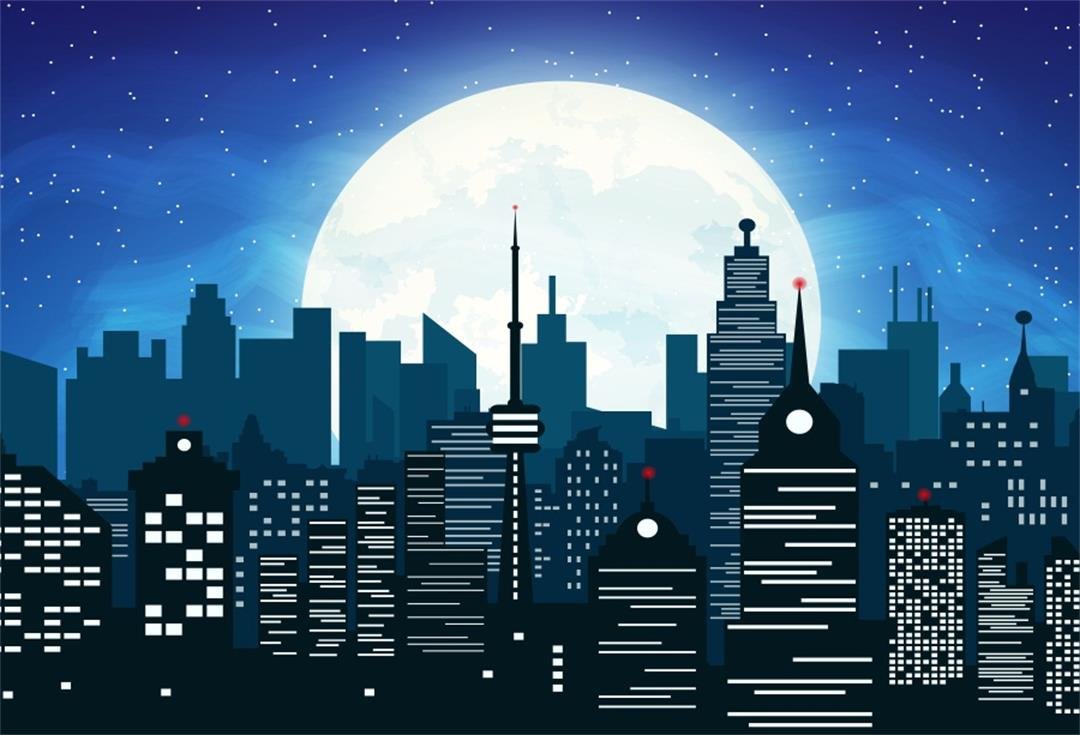 Artistic City In Moon Night Wallpapers