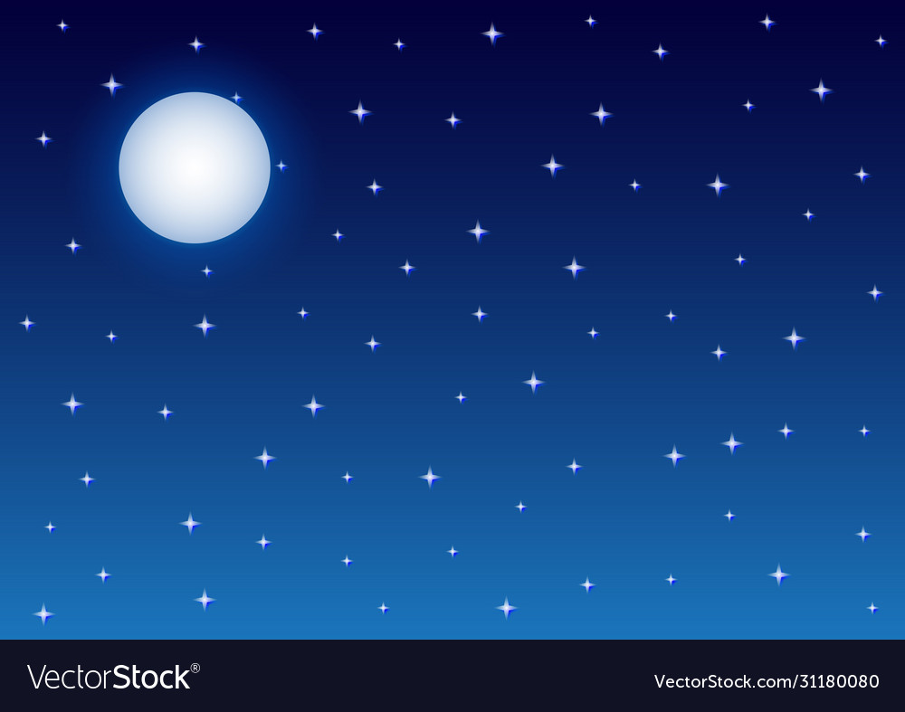 Artistic Full Moon In Starry Night Sky Wallpapers