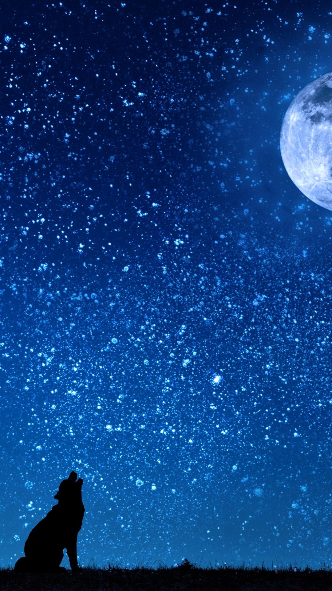 Artistic Full Moon In Starry Night Sky Wallpapers