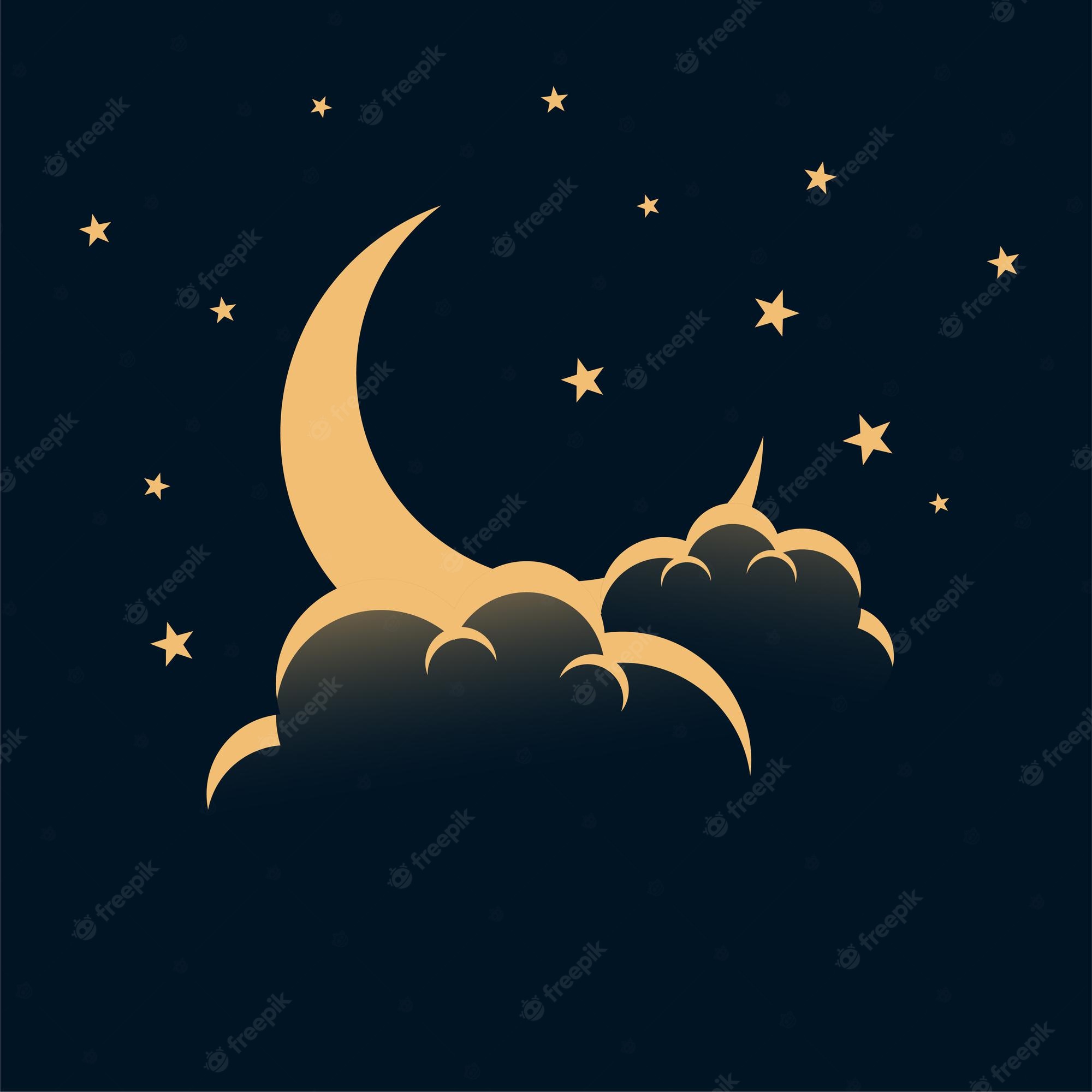 Artistic Full Moon In Starry Night Sky Wallpapers