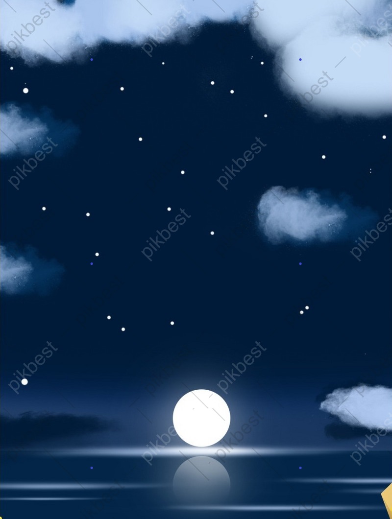 Artistic Full Moon In Starry Night Sky Wallpapers