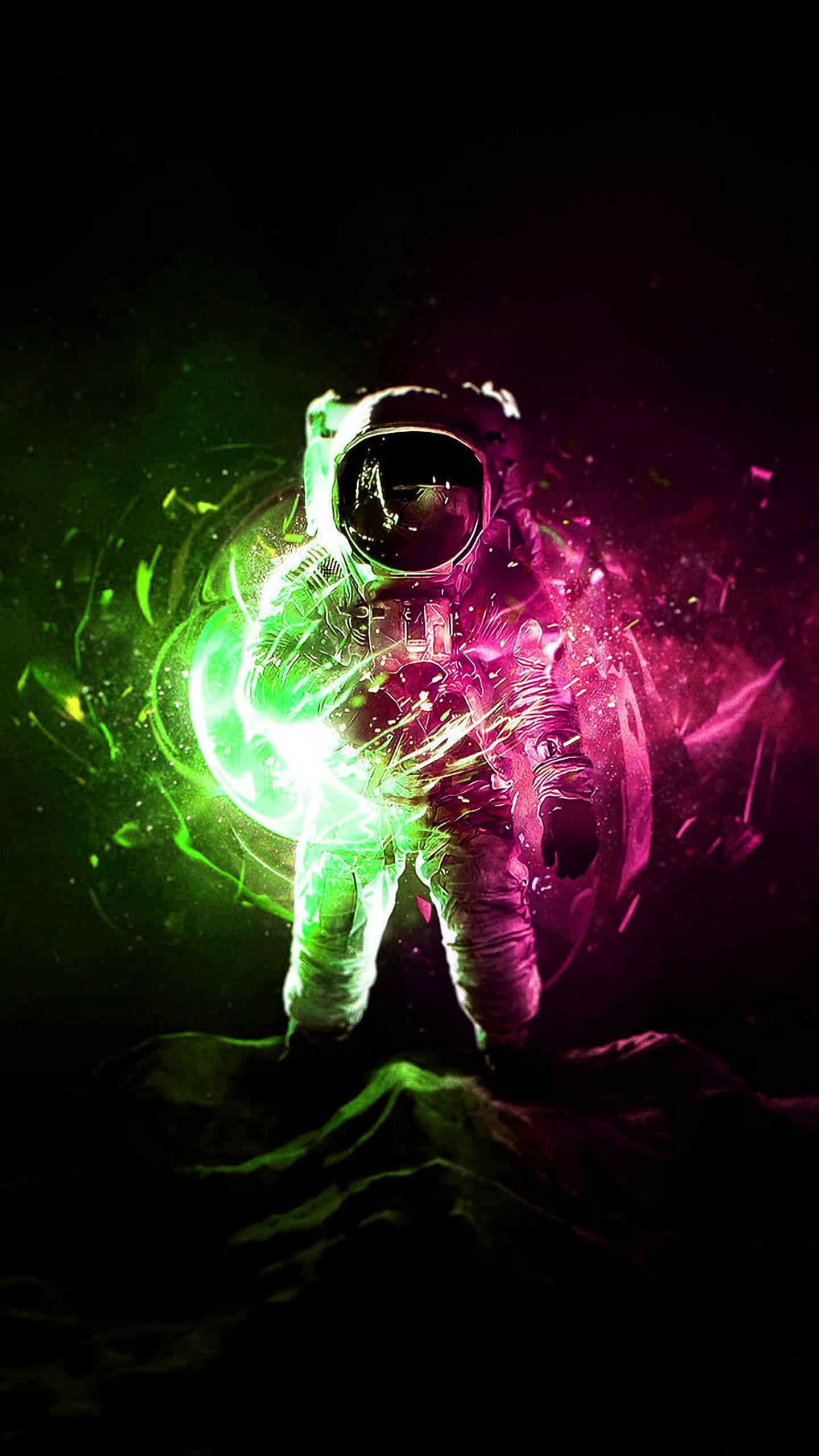 Artistic Girl Purple Space Space Suit Wallpapers