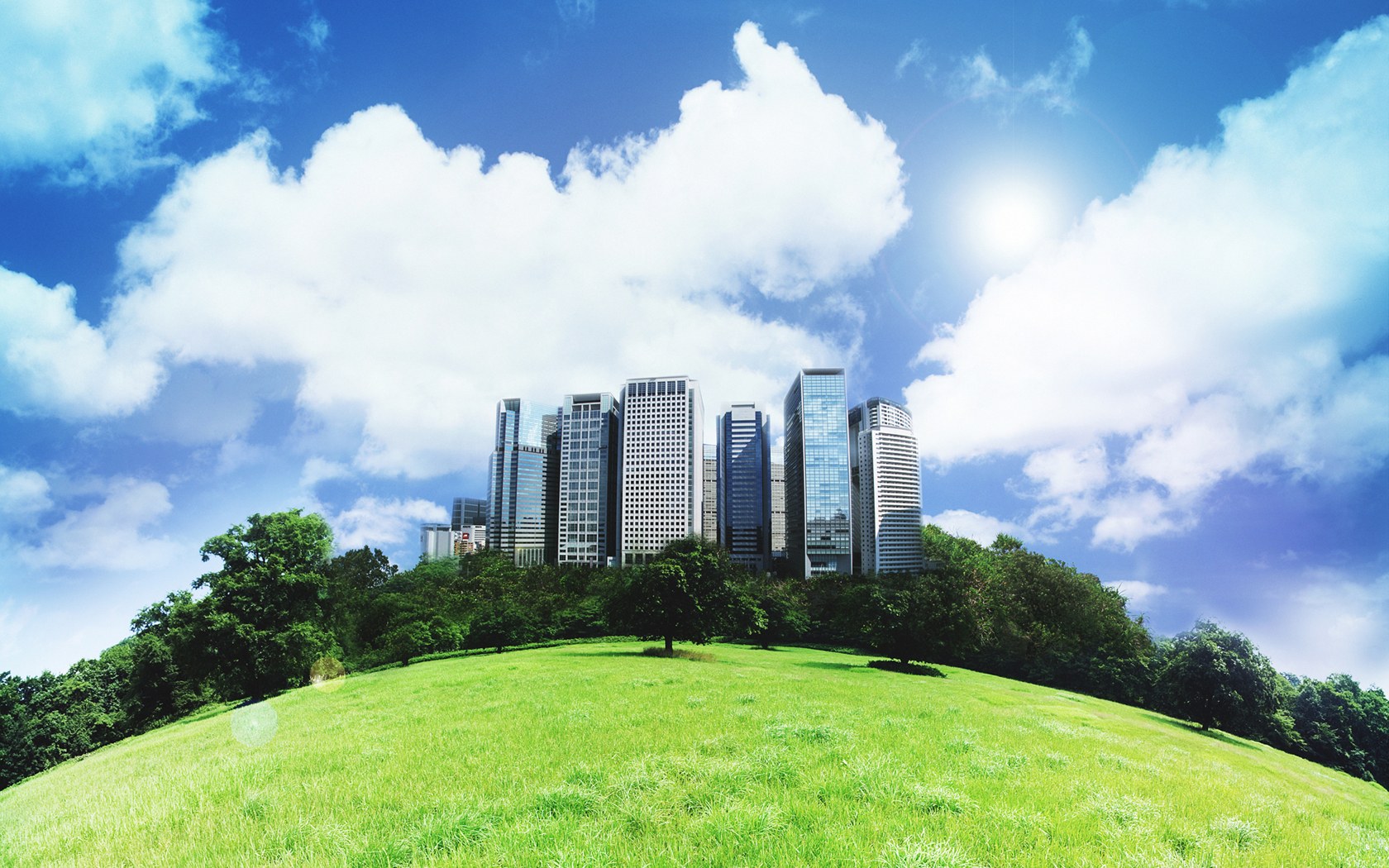Artistic Green City Hd Wallpapers