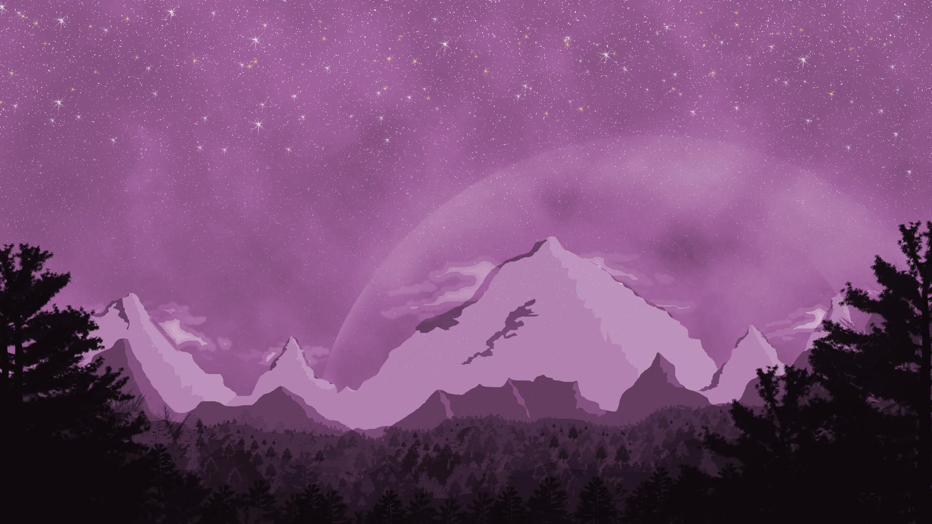 Artistic Purple Hd Mountain Wallpapers