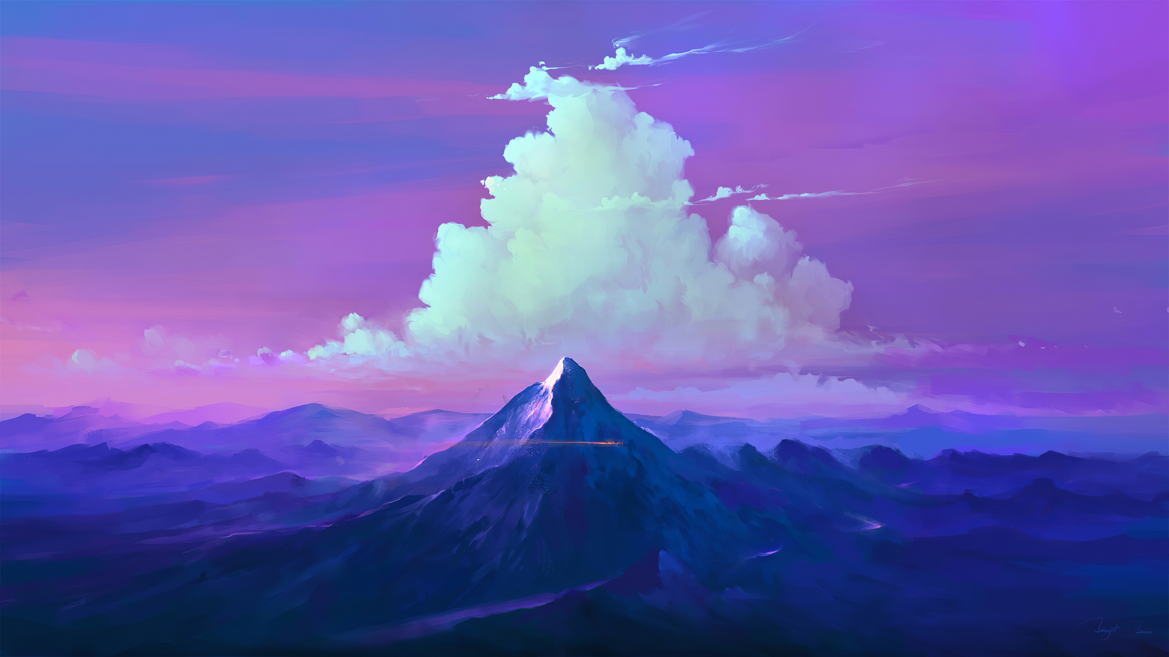 Artistic Purple Hd Mountain Wallpapers