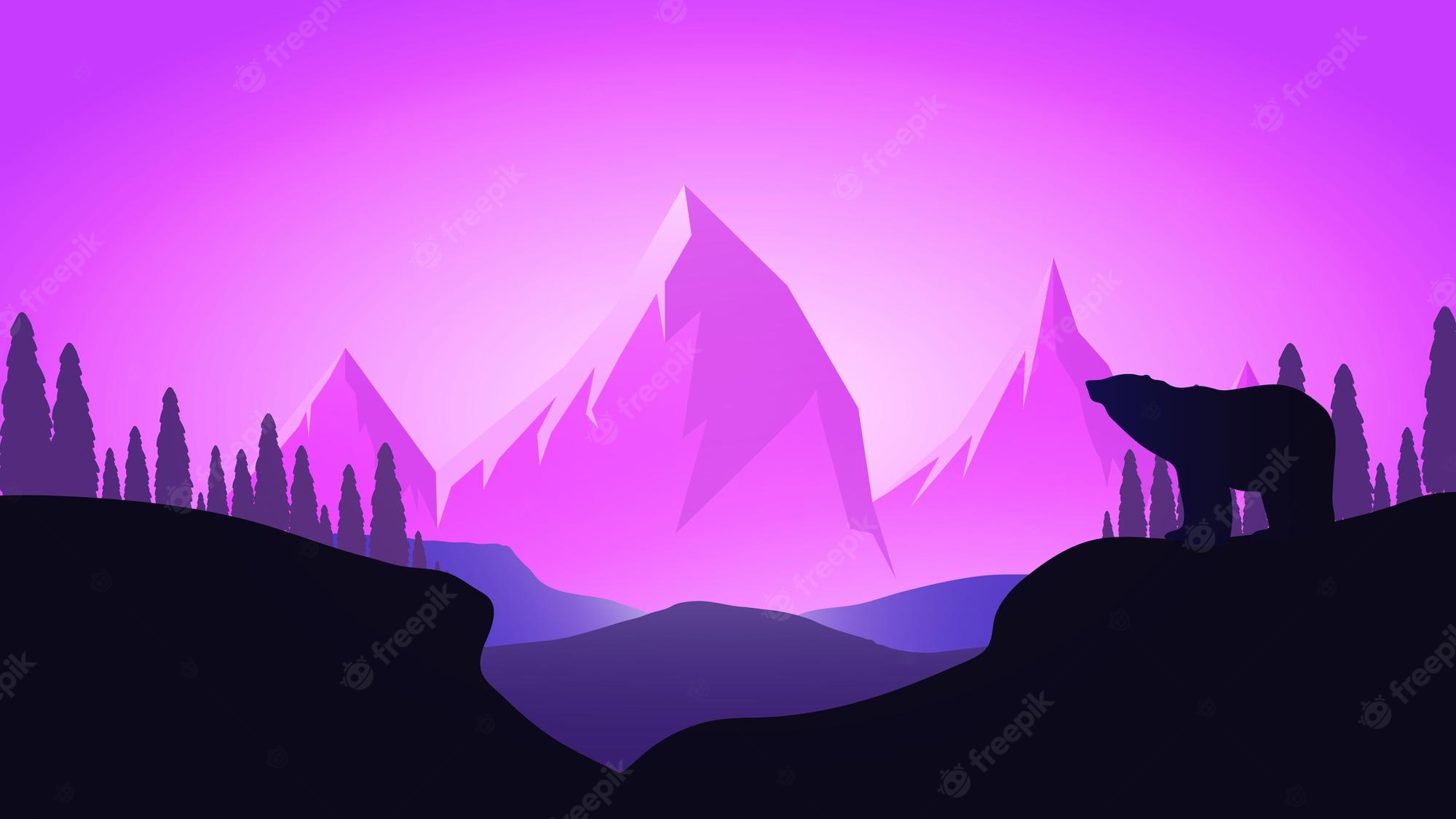 Artistic Purple Hd Mountain Wallpapers