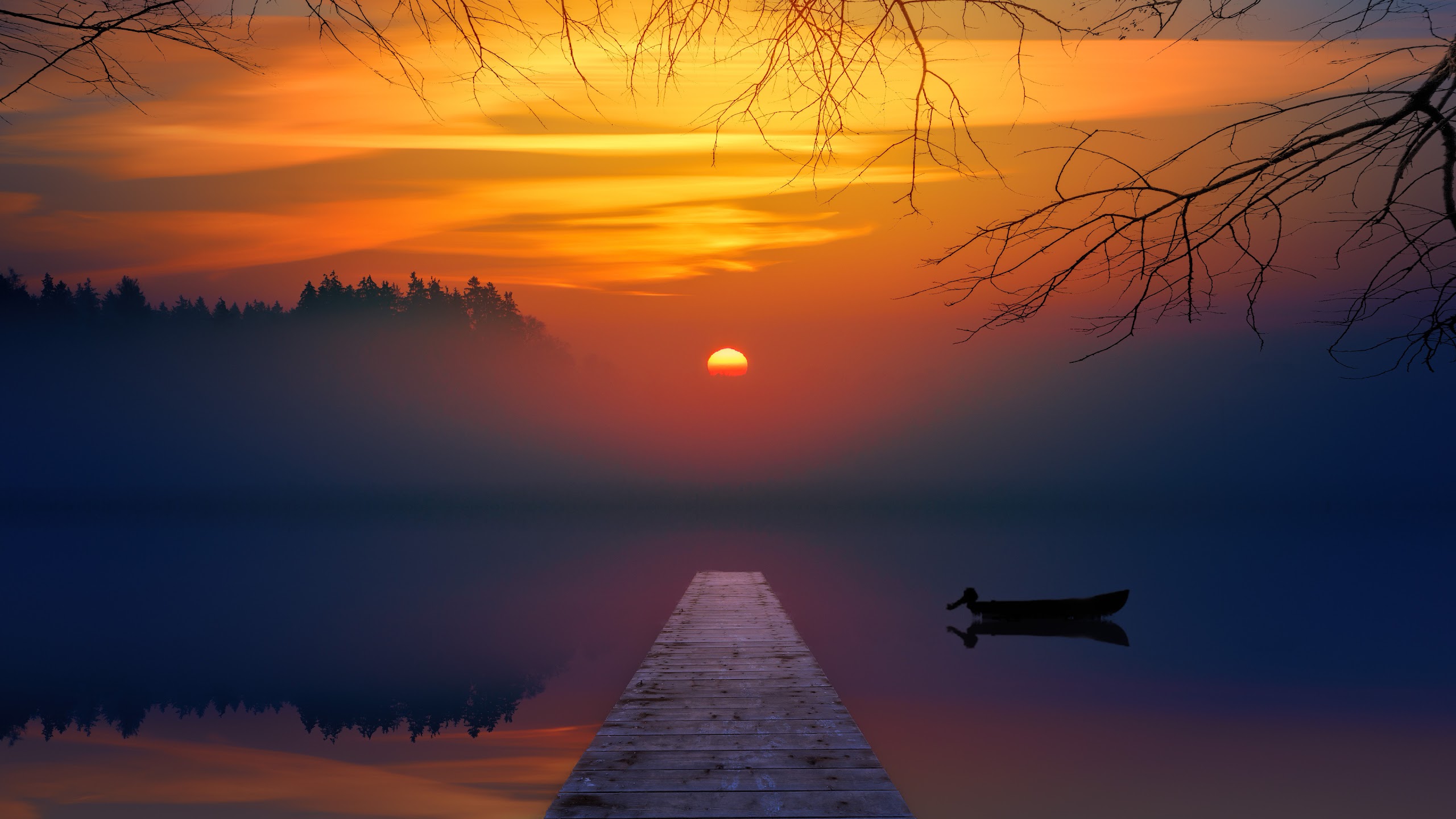 Artistic Sunset At Lake Wallpapers