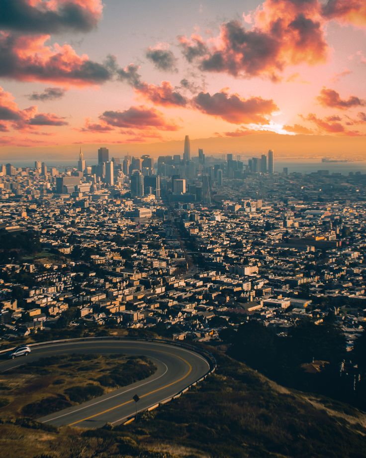 Artistic Sunset San Francisco Cityscape Wallpapers