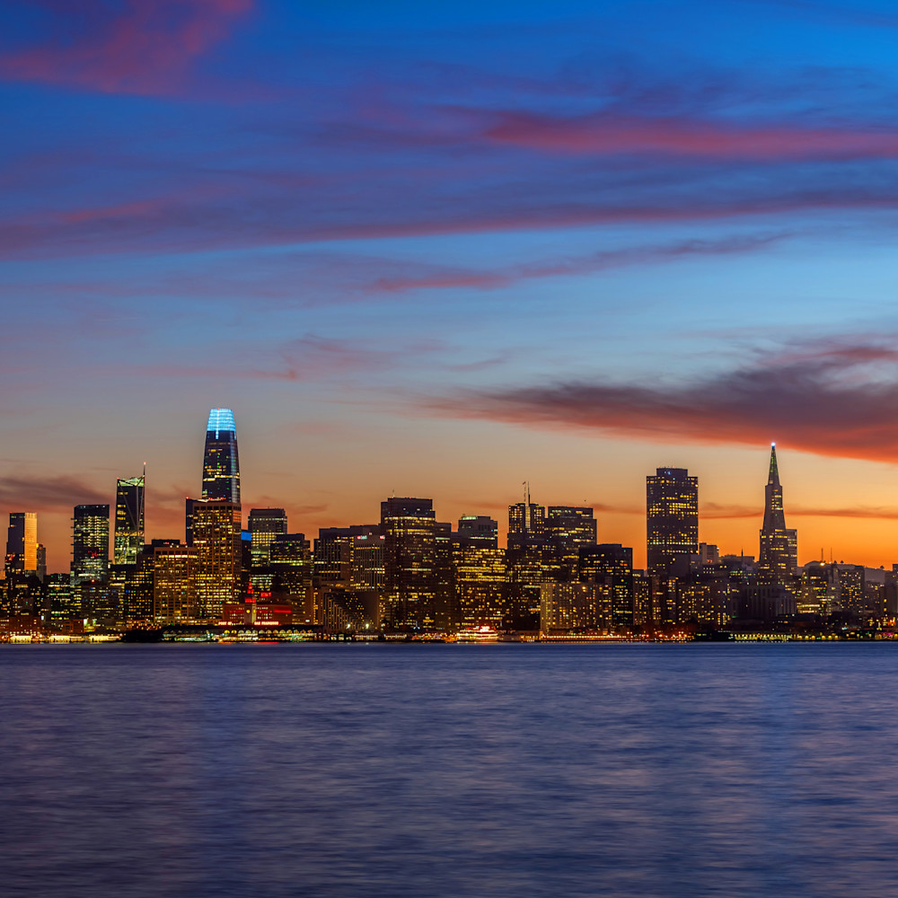 Artistic Sunset San Francisco Cityscape Wallpapers