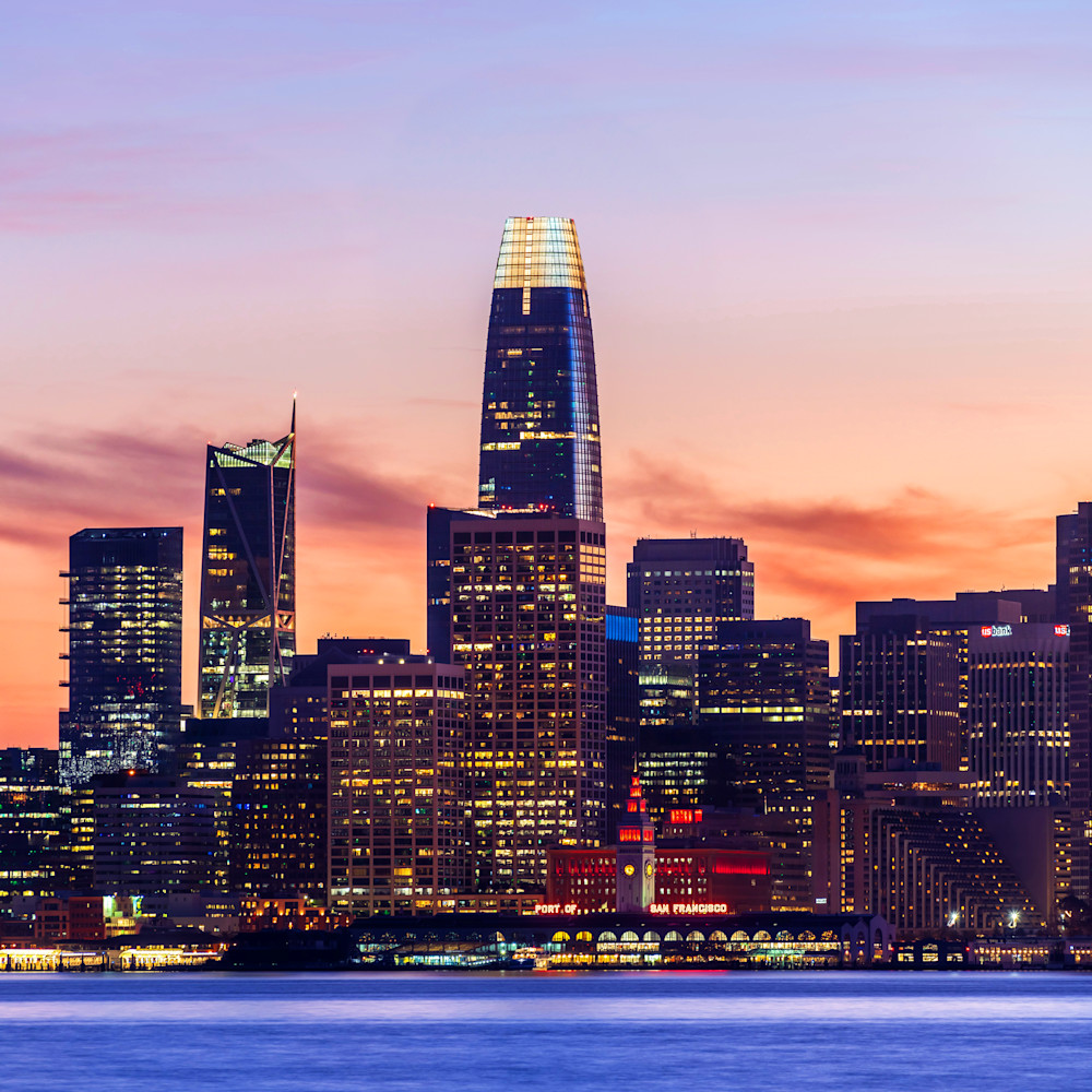 Artistic Sunset San Francisco Cityscape Wallpapers