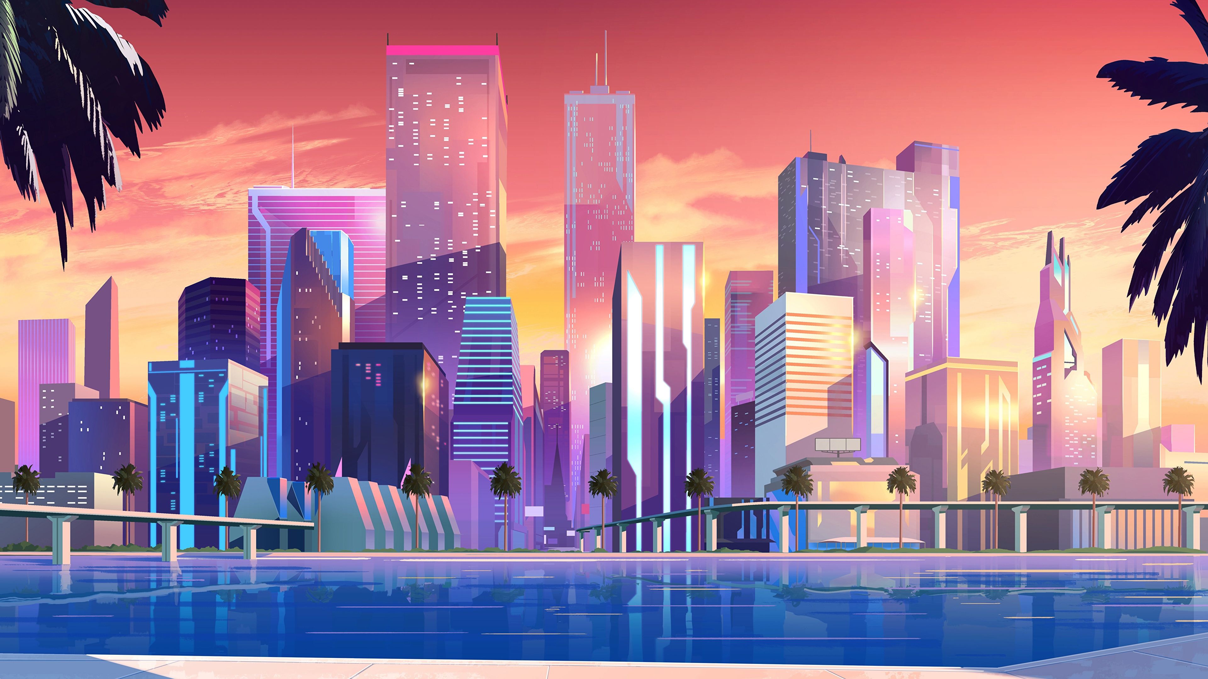 Artistic Synthwave Hd City Wallpapers