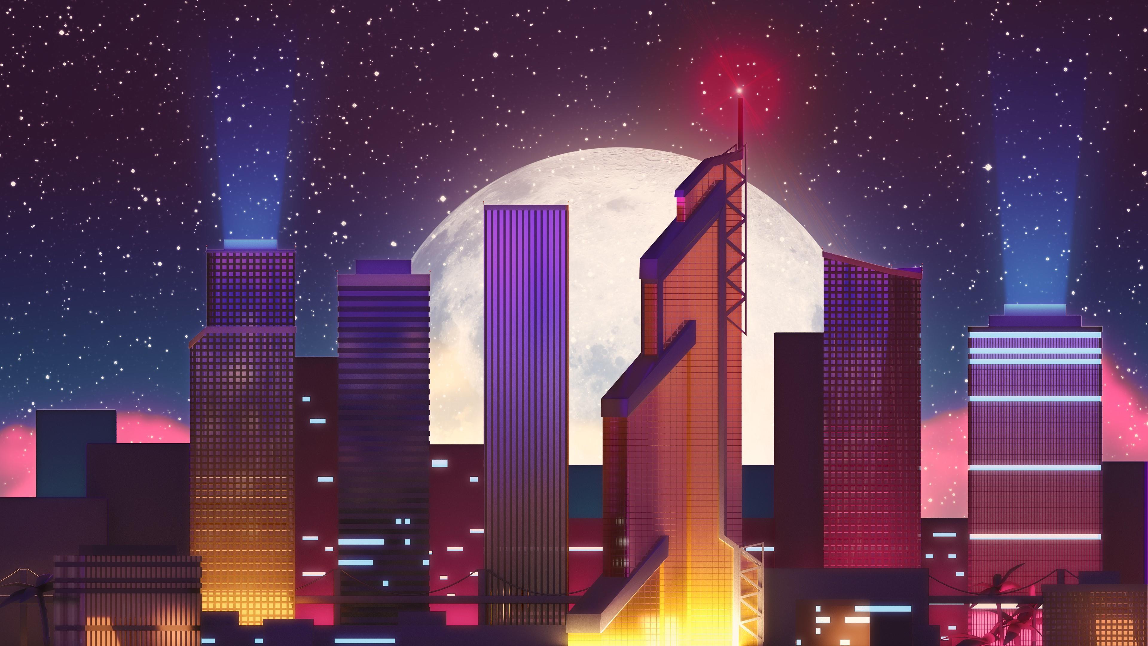 Artistic Synthwave Hd City Wallpapers