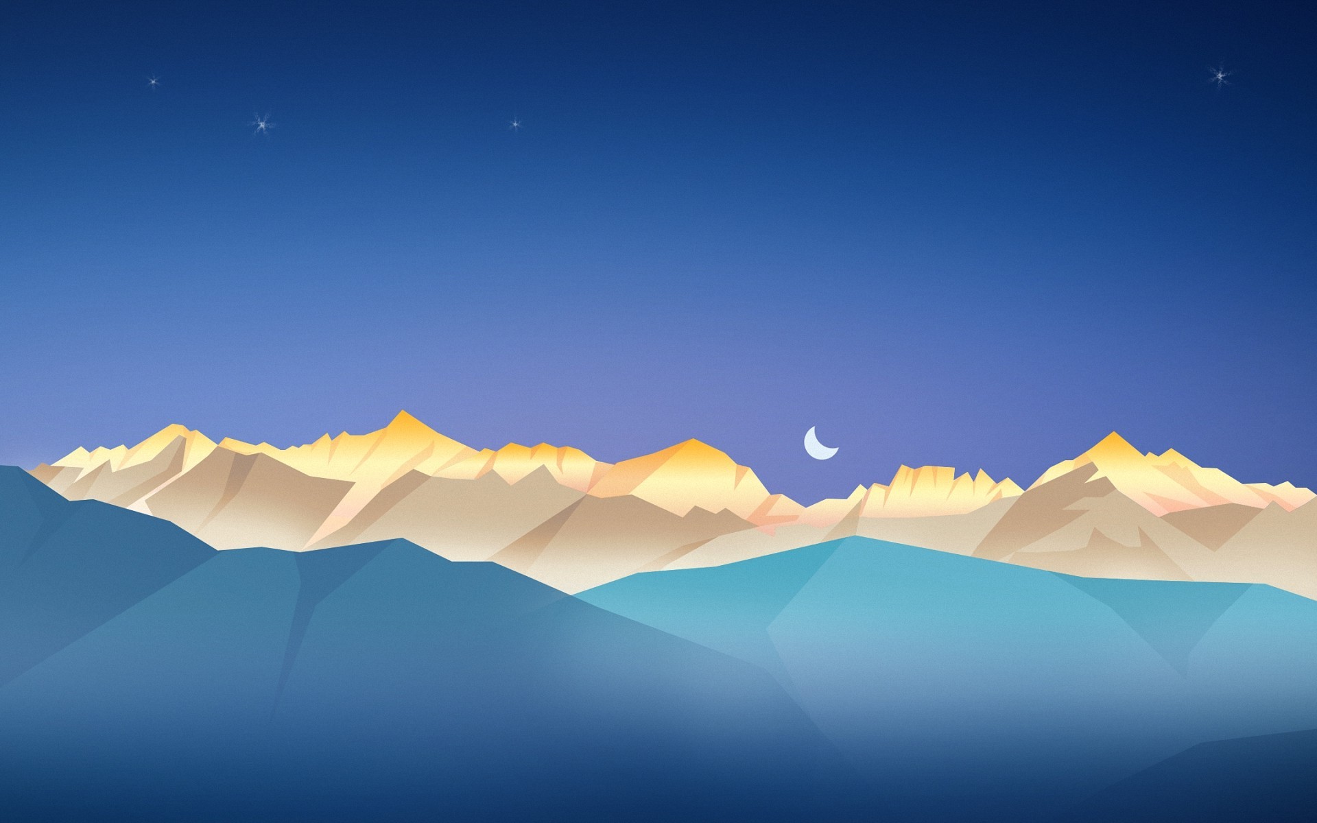 Artwork Minimal Mountains At Night Wallpapers