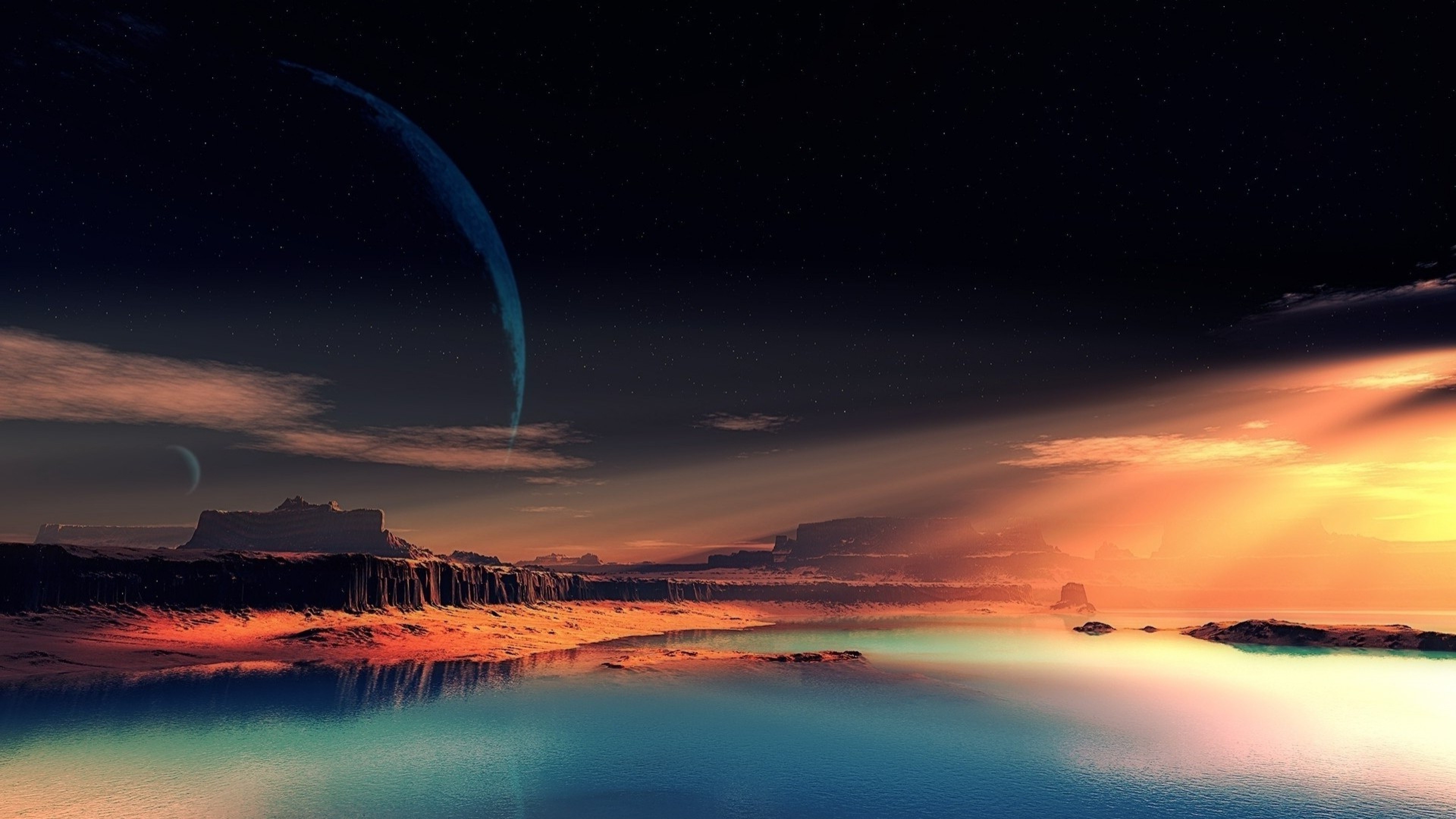 Beautiful Landscape Night Digital Wallpapers