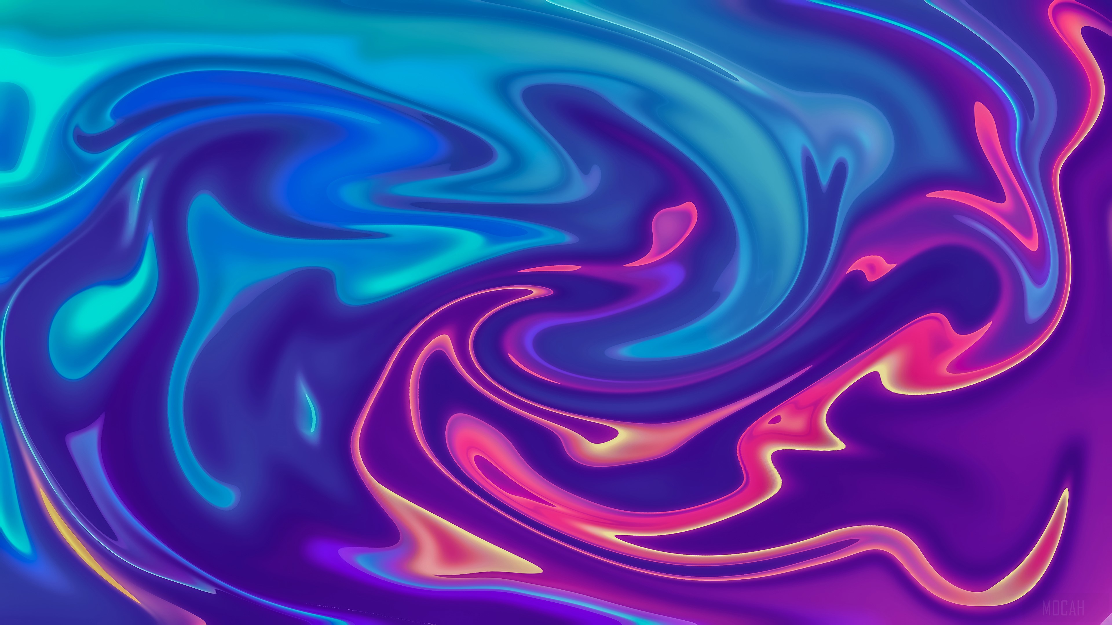 Blue And Pink Liquefied Swirls Wallpapers