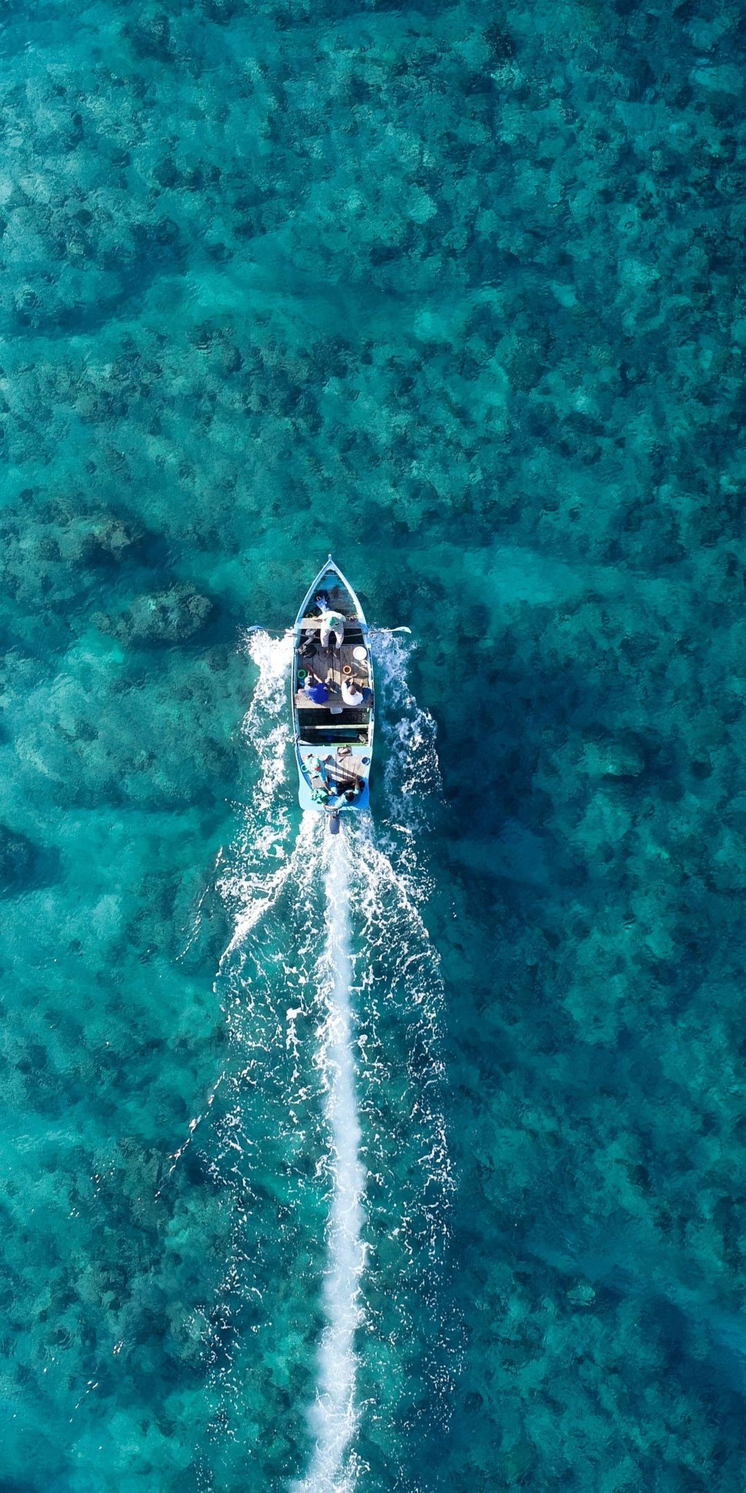 Boat In Blue Sea Water Wallpapers