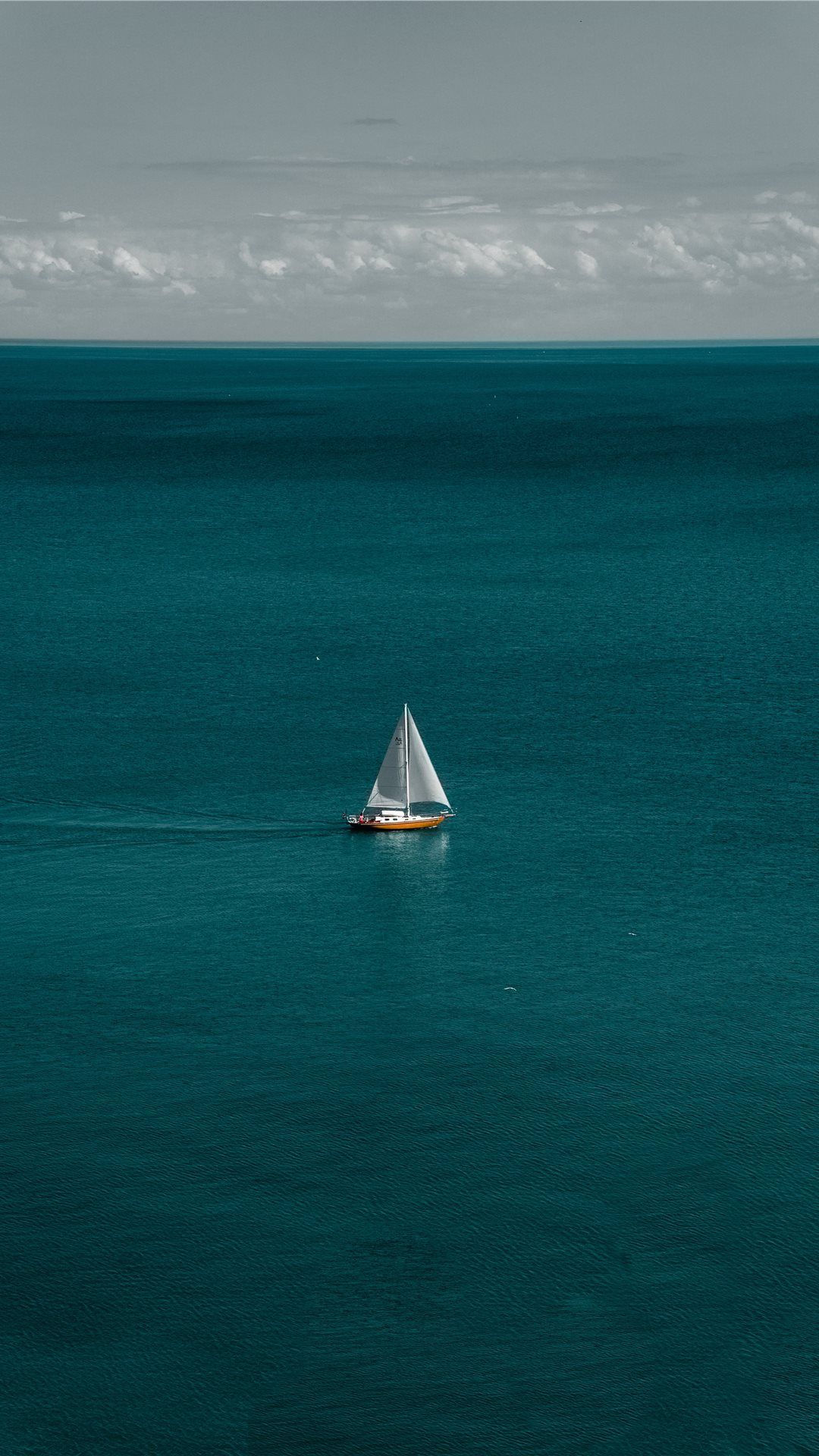 Boat In Blue Sea Water Wallpapers