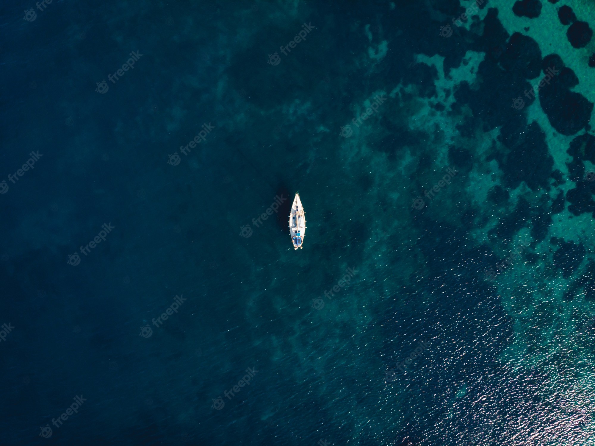 Boat In Blue Sea Water Wallpapers