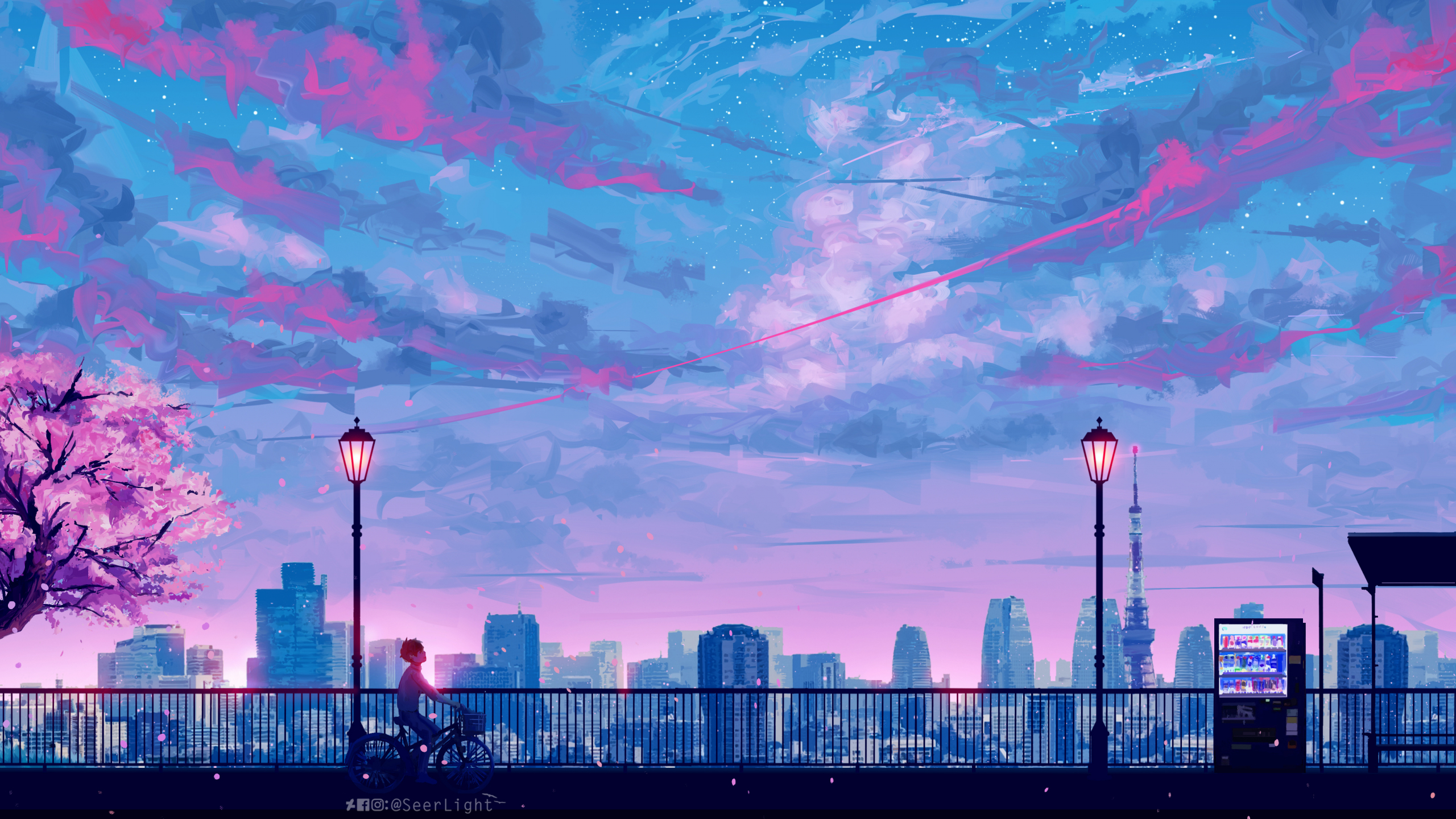 Cityscape Artwork In Sunset Wallpapers