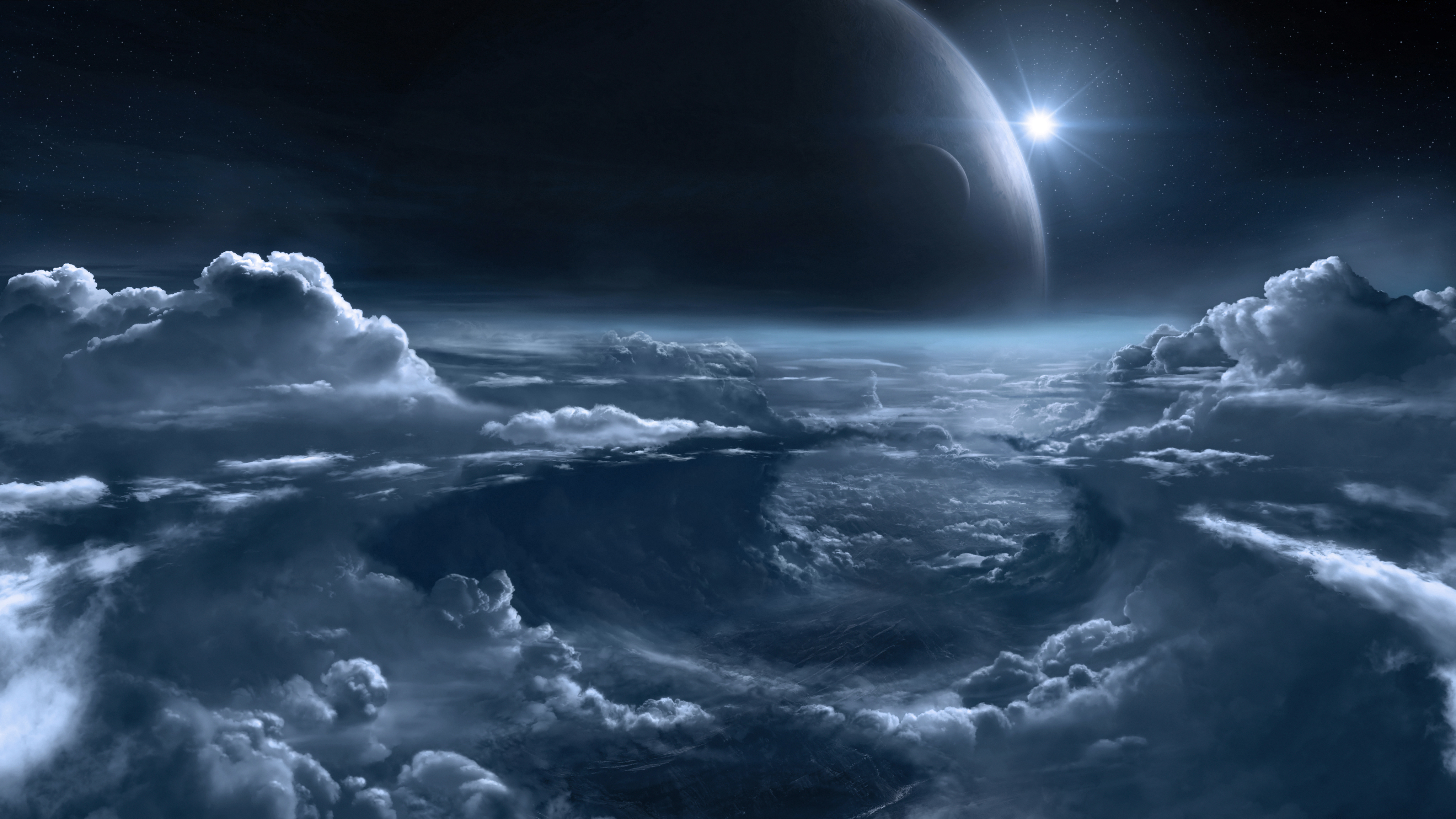 Cloudy Sci Fi Hd Sky Art Wallpapers