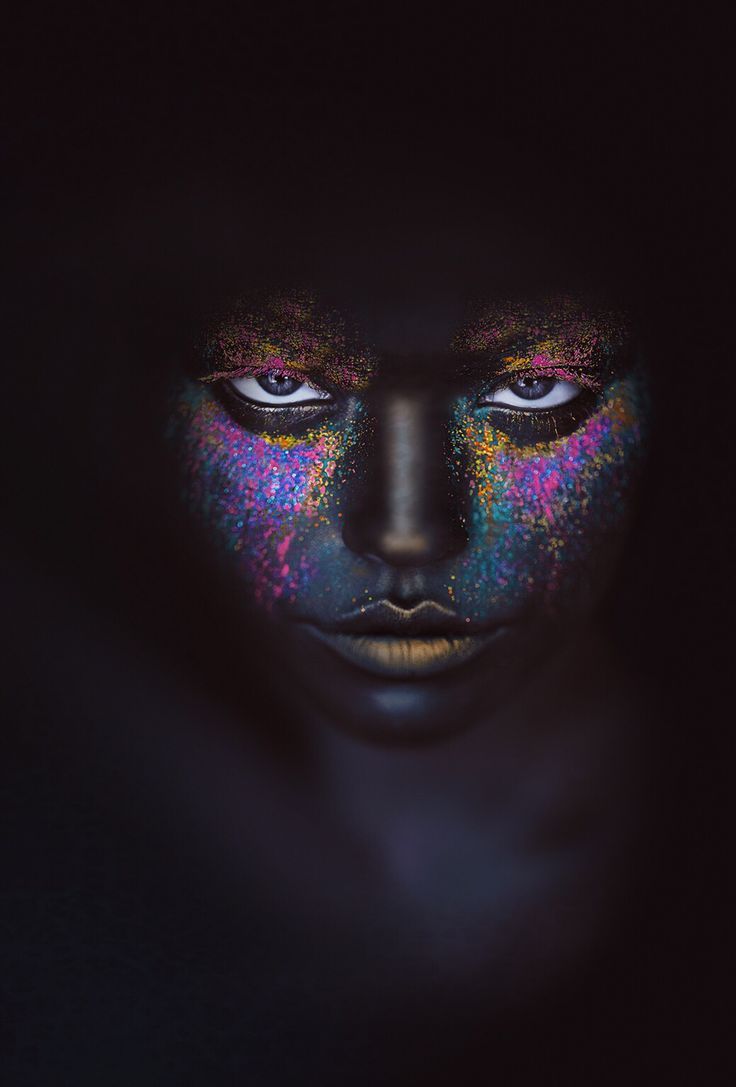 Colorful Closed Eyes Wolf Head Women Face Wallpapers