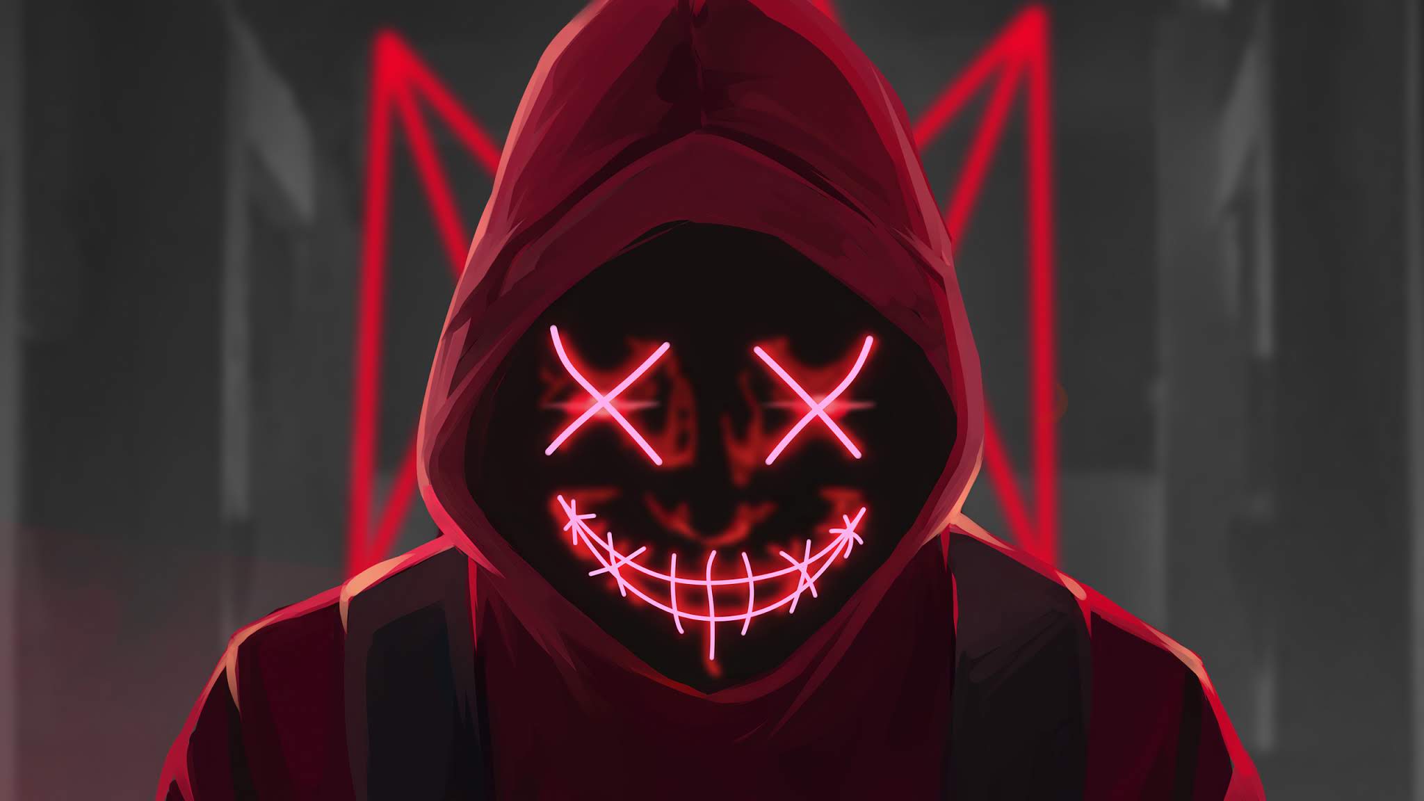 Cool Anonymous Neon Boy Wallpapers