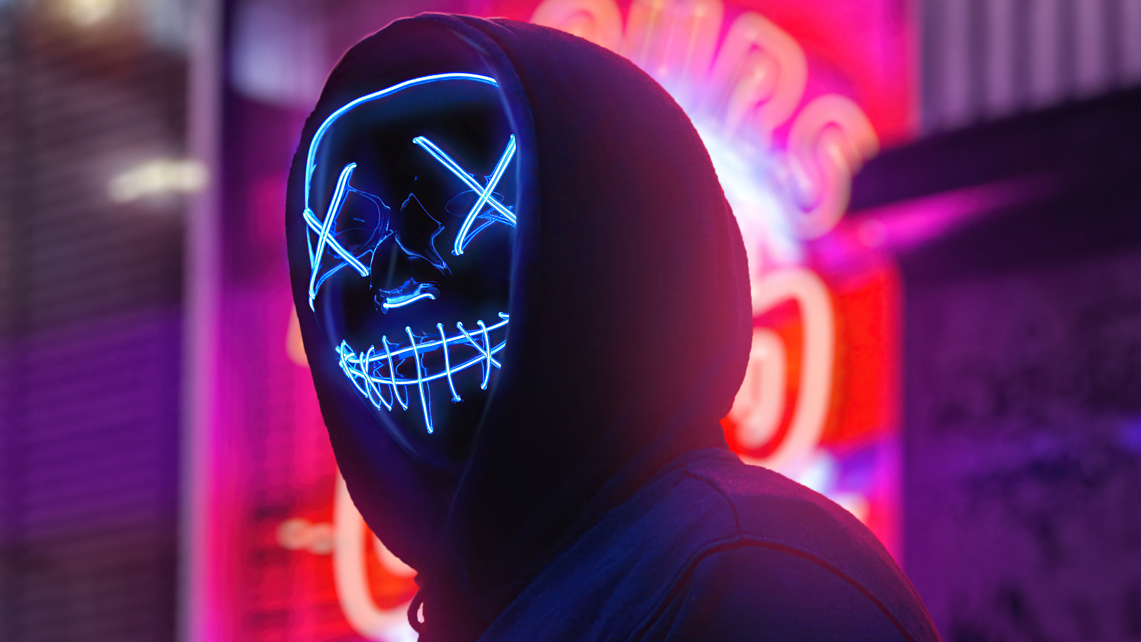 Cool Anonymous Neon Boy Wallpapers