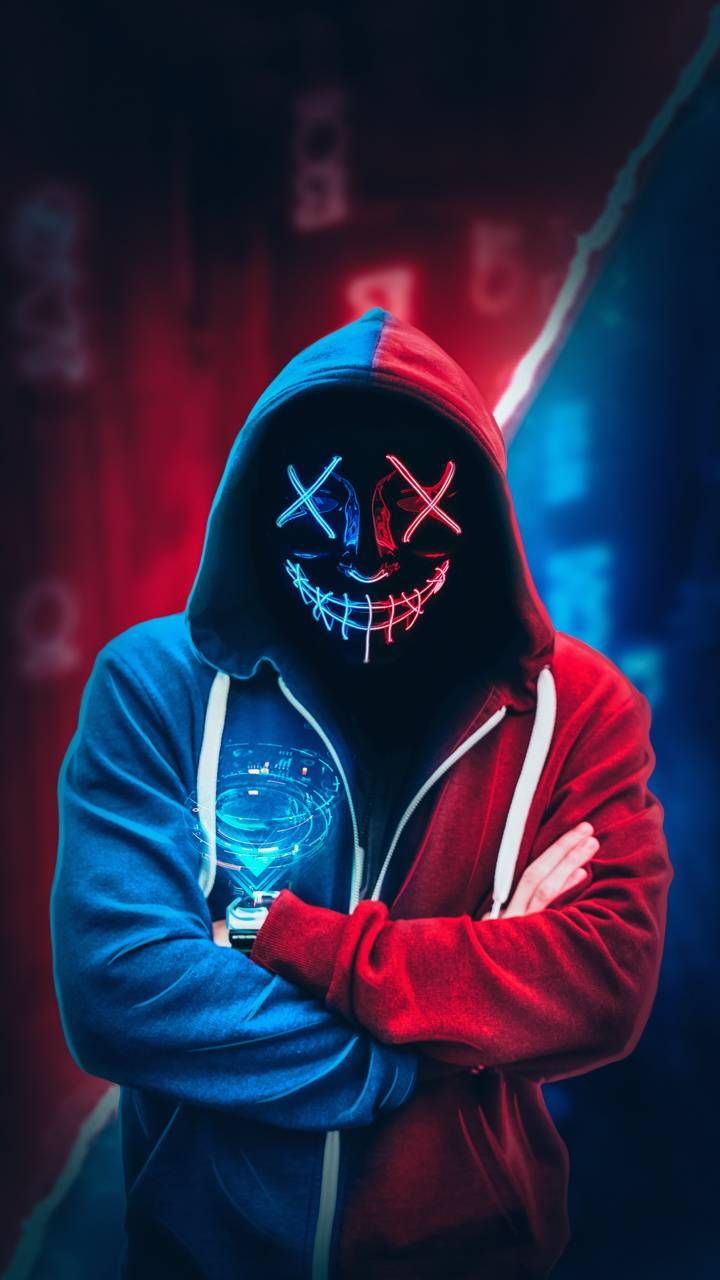 Cool Anonymous Neon Boy Wallpapers