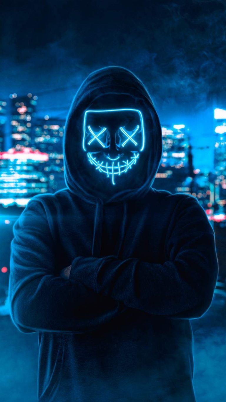 Cool Anonymous Neon Boy Wallpapers