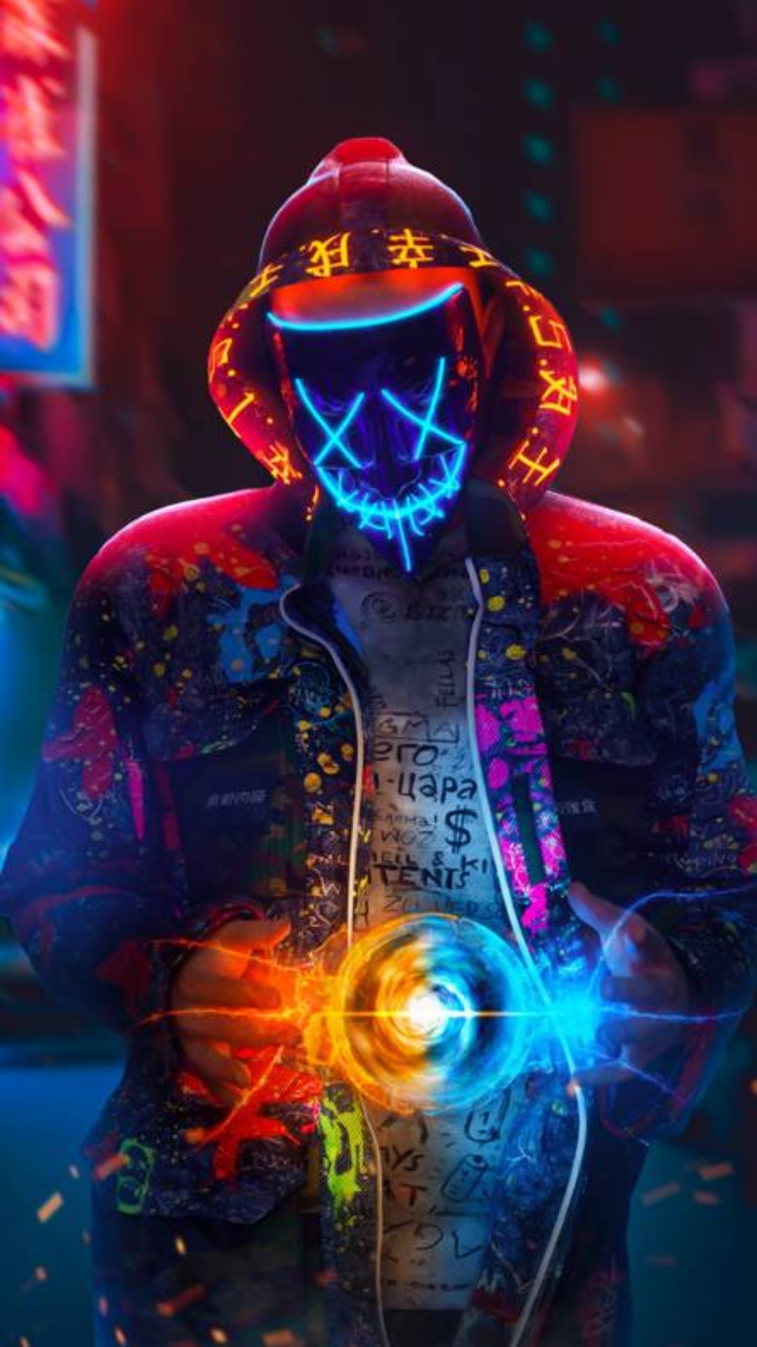 Cool Anonymous Neon Boy Wallpapers