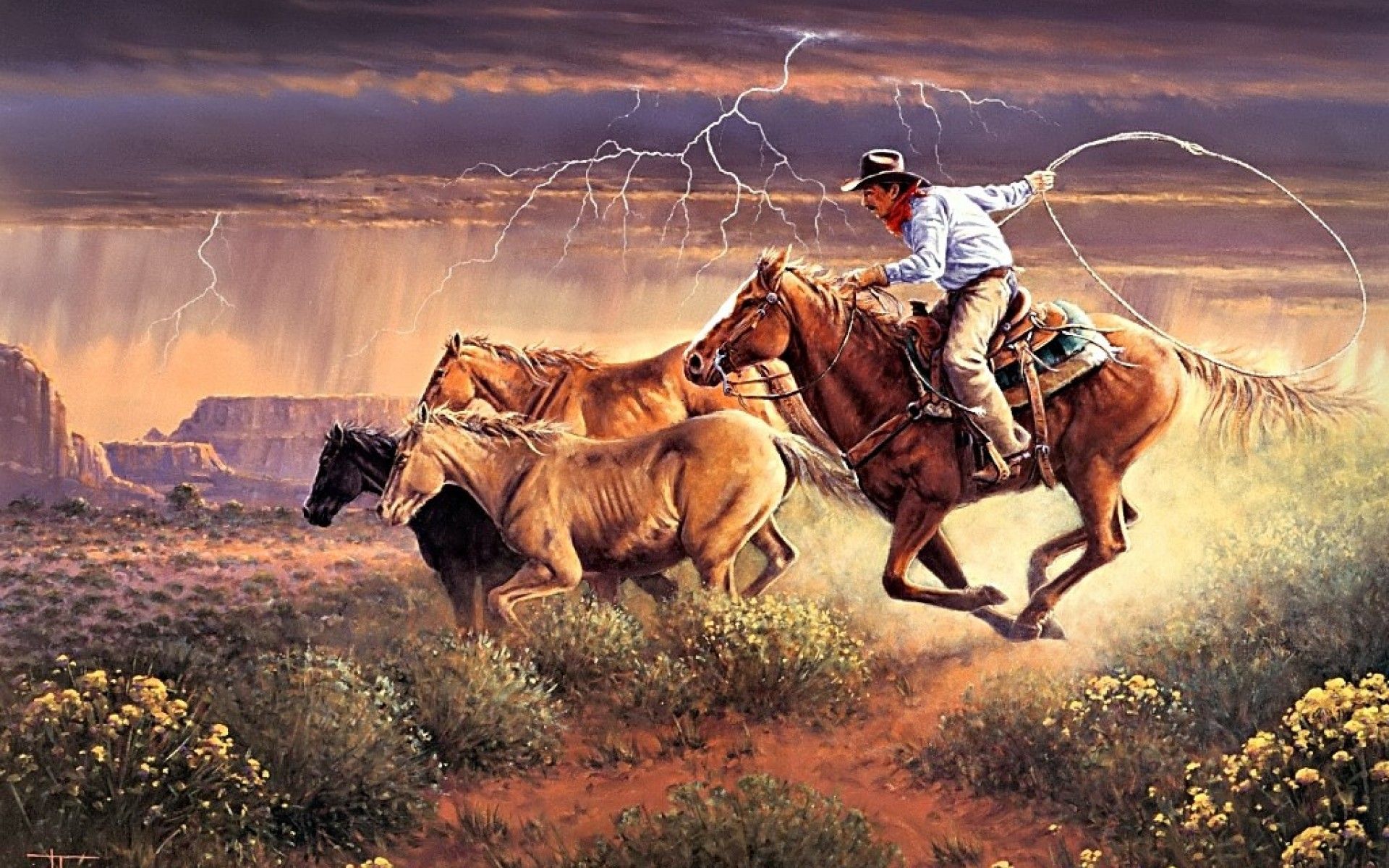 Cowboy Painting Wallpapers