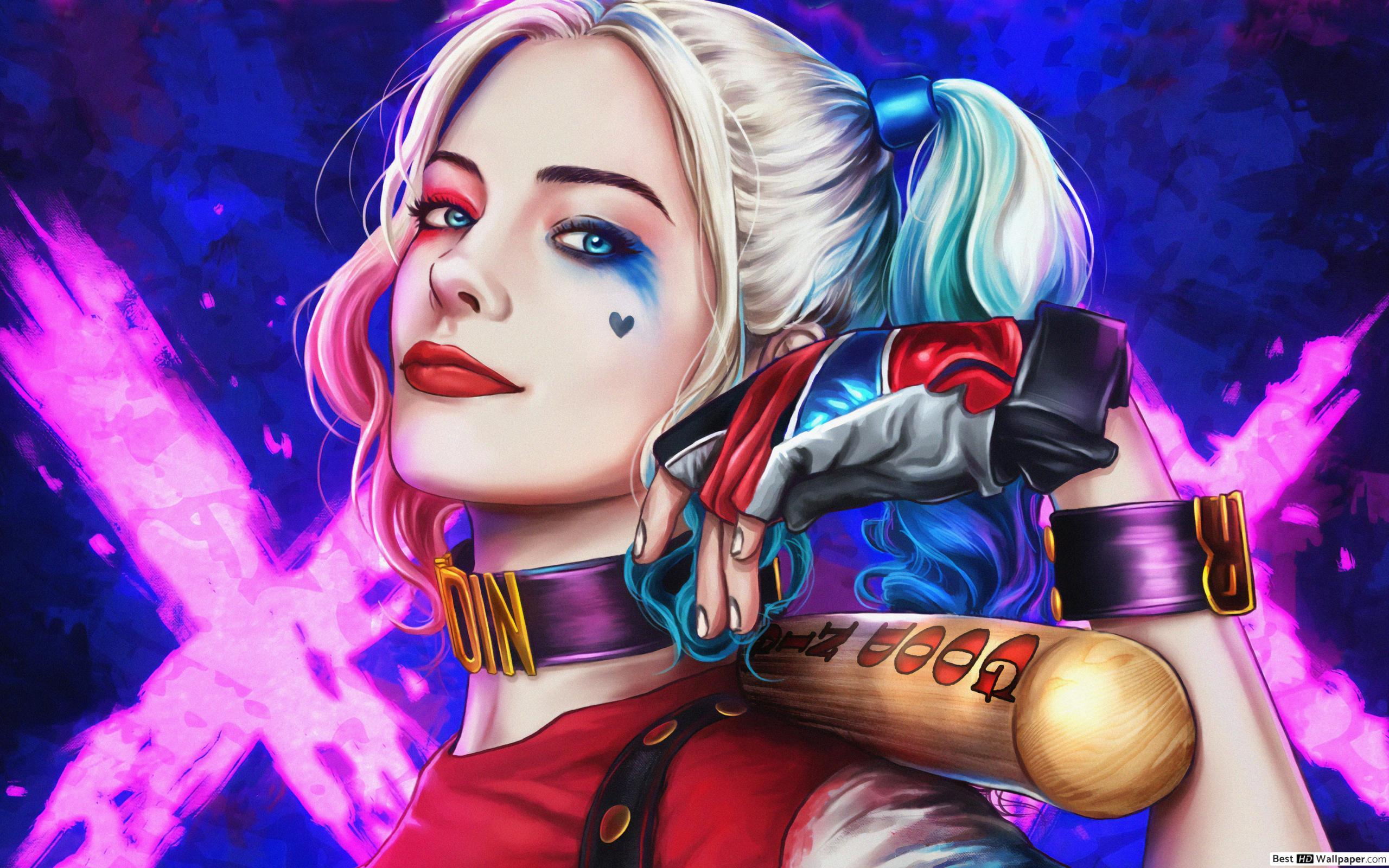 Cute Harley Quinn With Baseball Bat Wallpapers