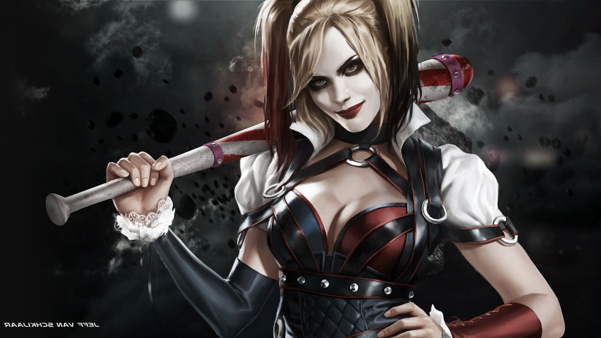 Cute Harley Quinn With Baseball Bat Wallpapers