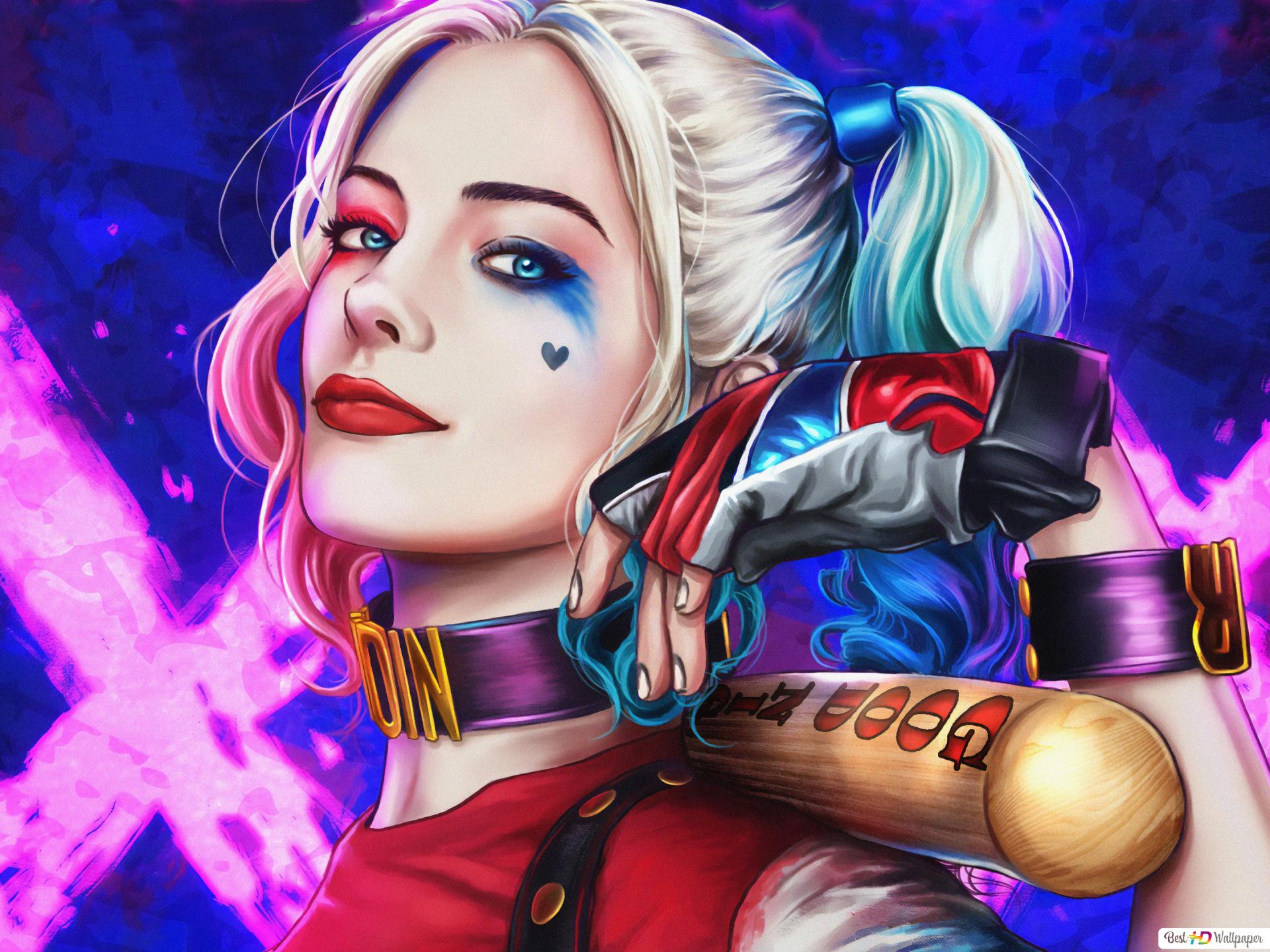 Cute Harley Quinn With Baseball Bat Wallpapers