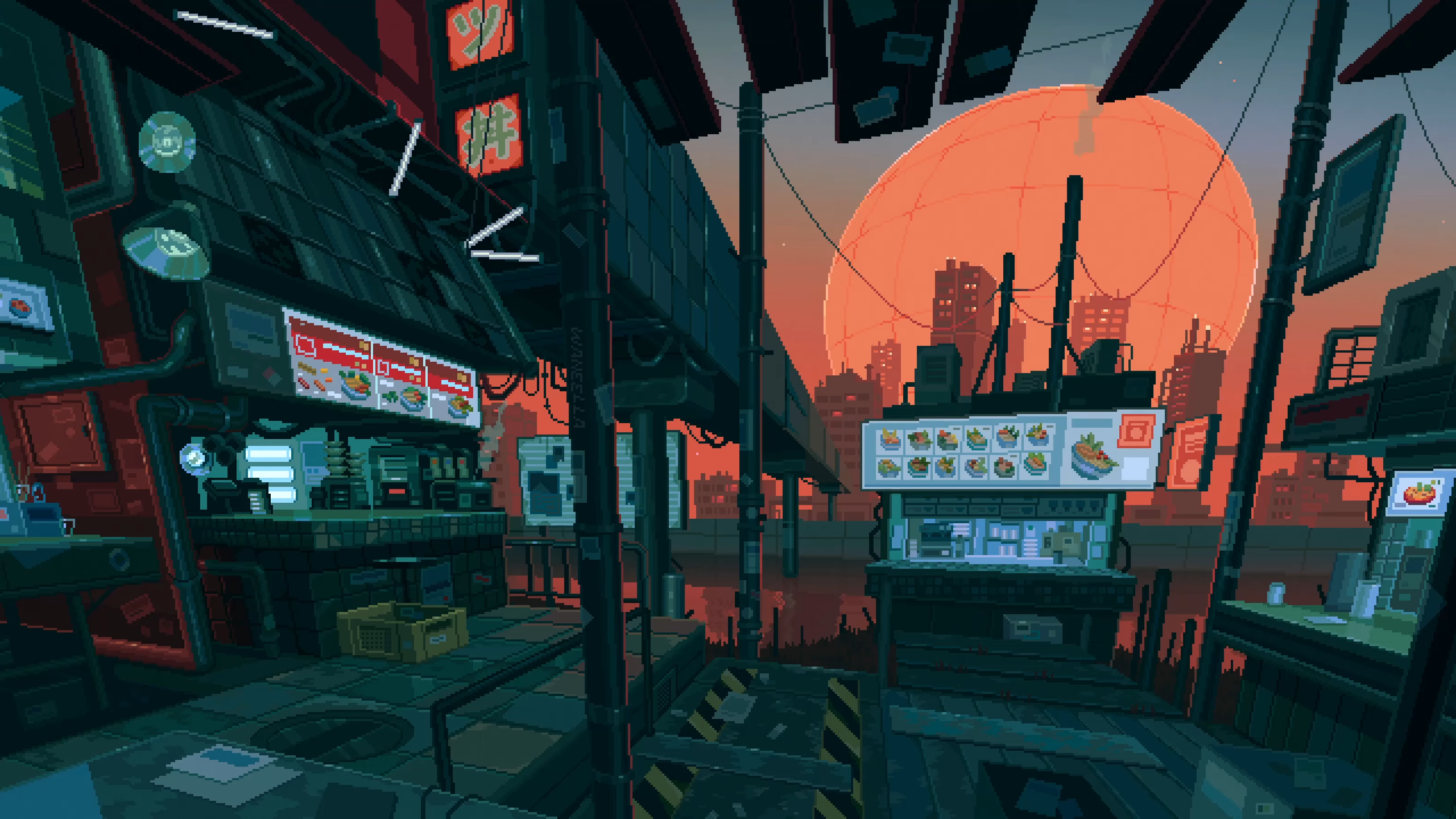 Cyberpunk City Pixel Art Wallpapers