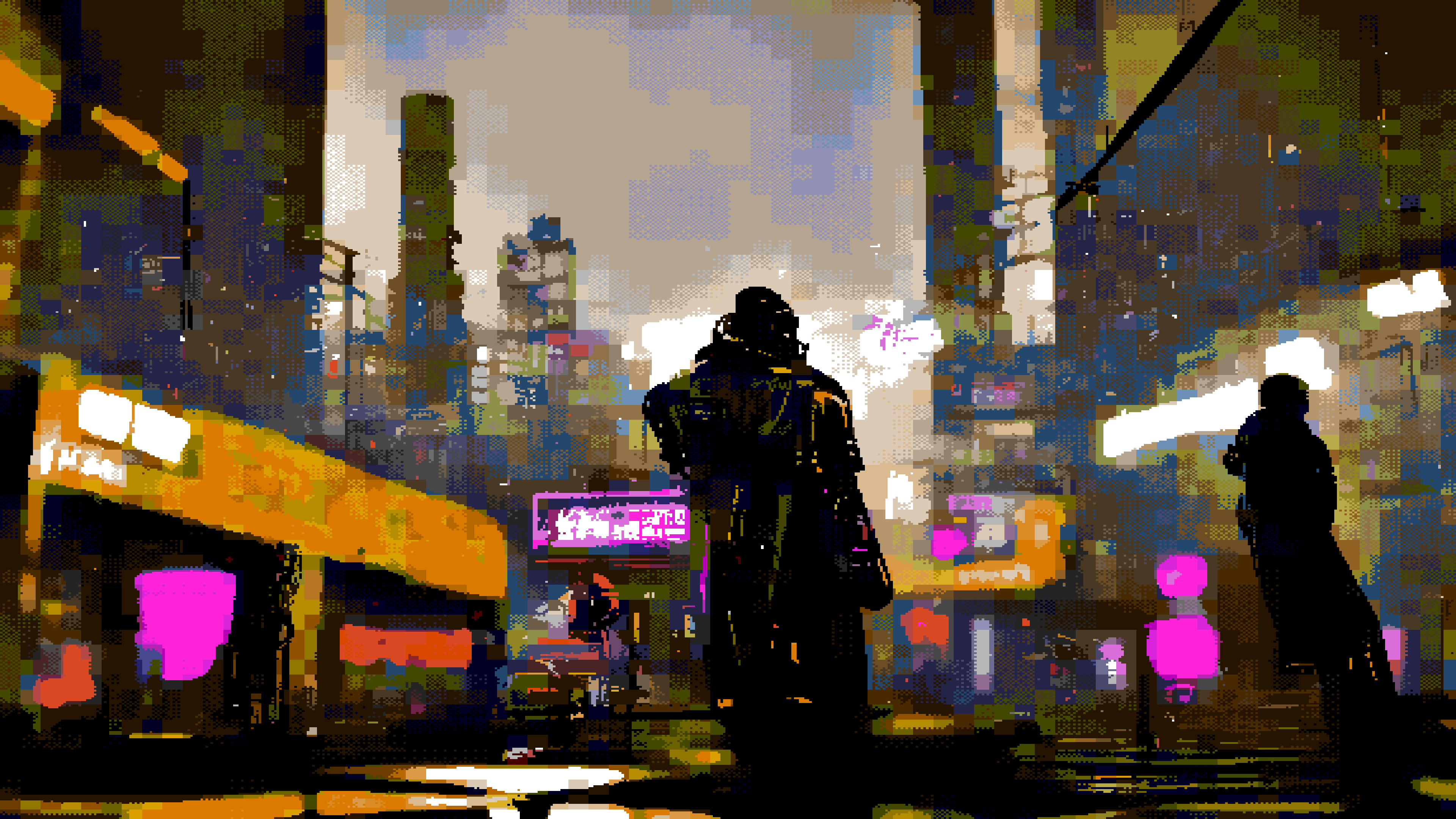 Cyberpunk City Pixel Art Wallpapers