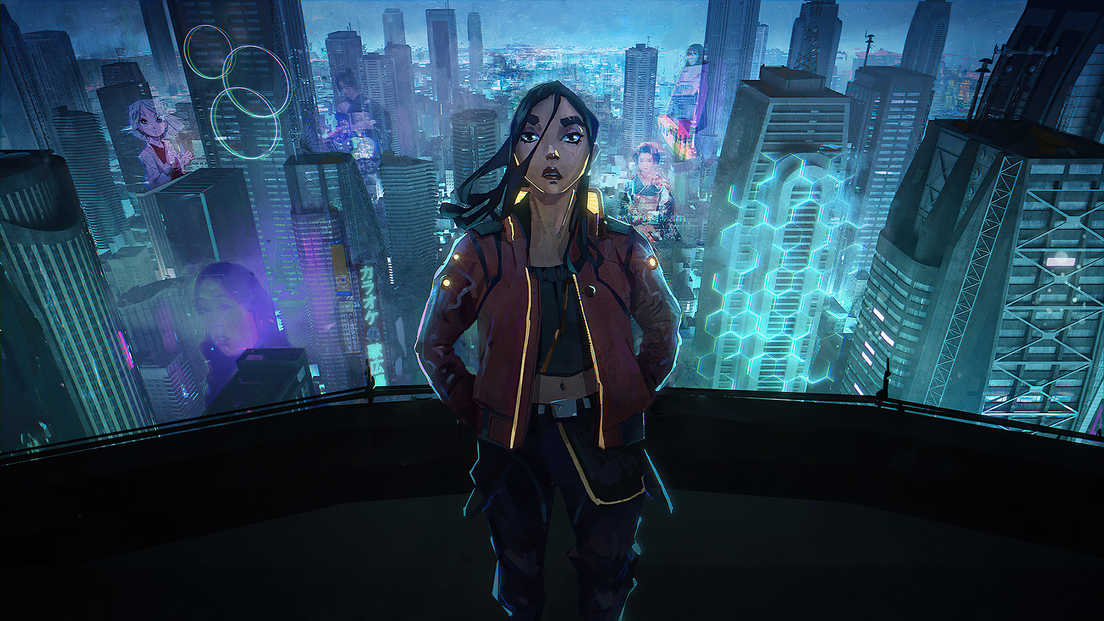 Cyberpunk Girl In City Wallpapers