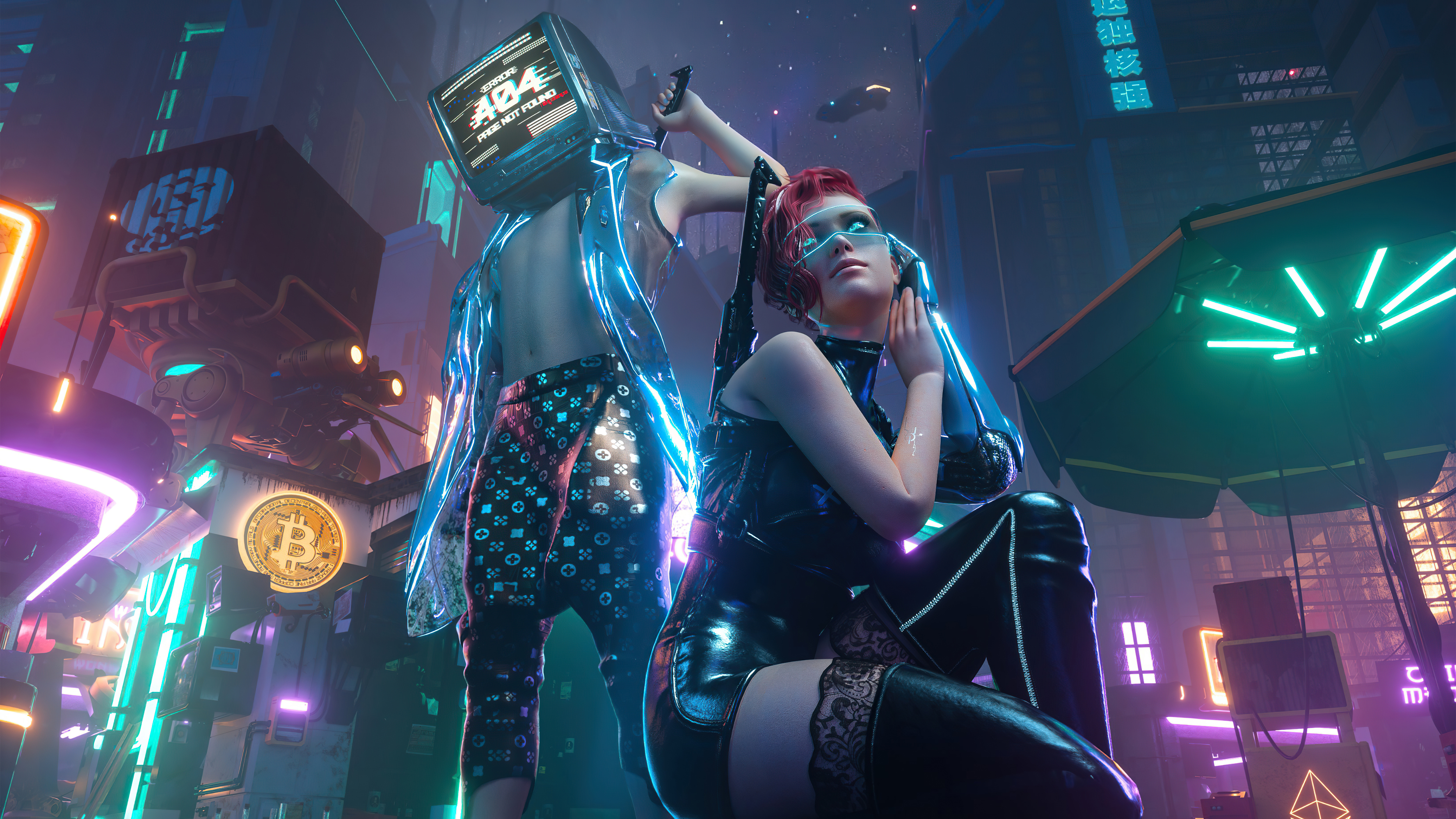 Cyberpunk Girl In City Wallpapers