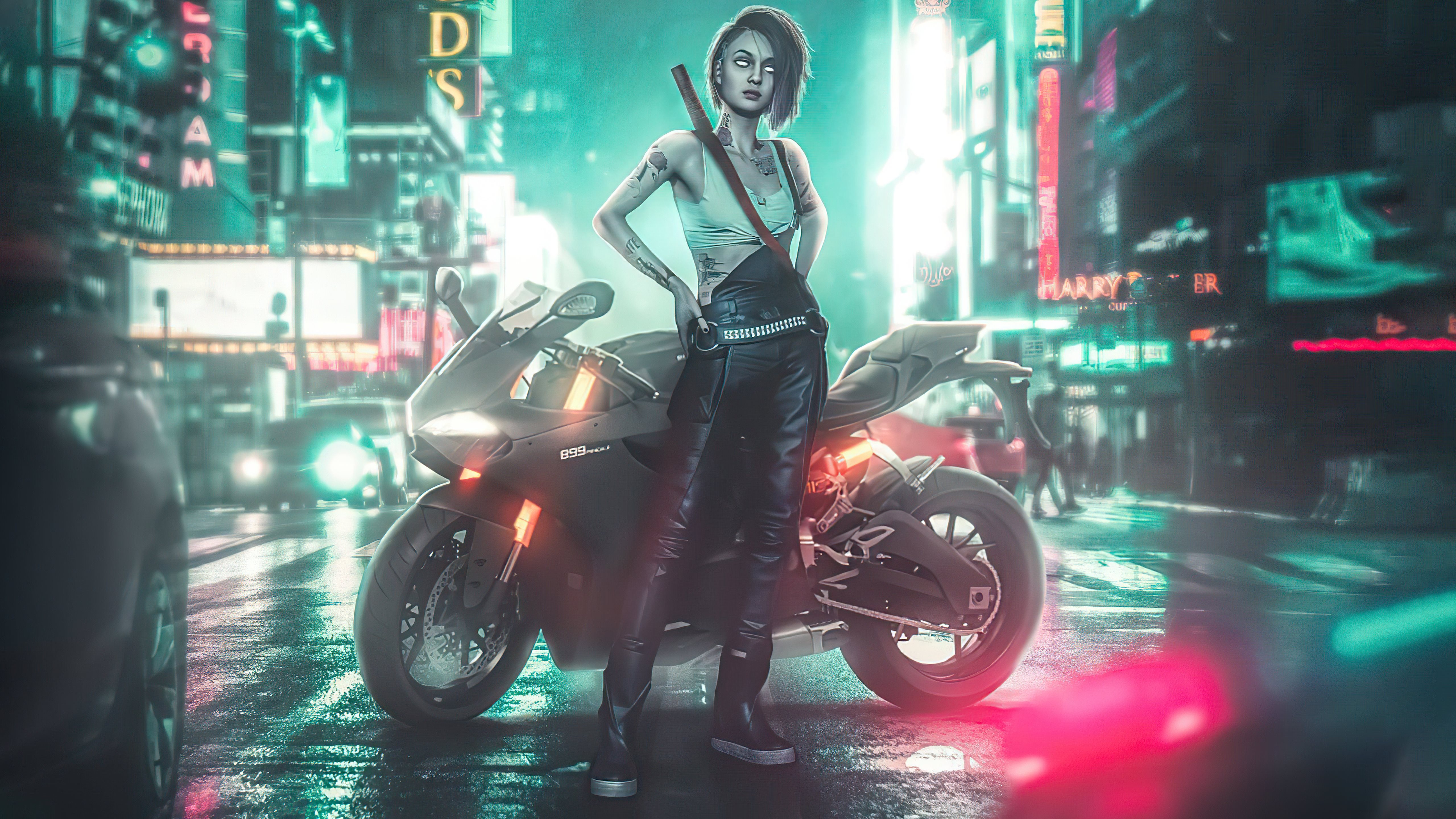 Cyberpunk Girl In City Wallpapers