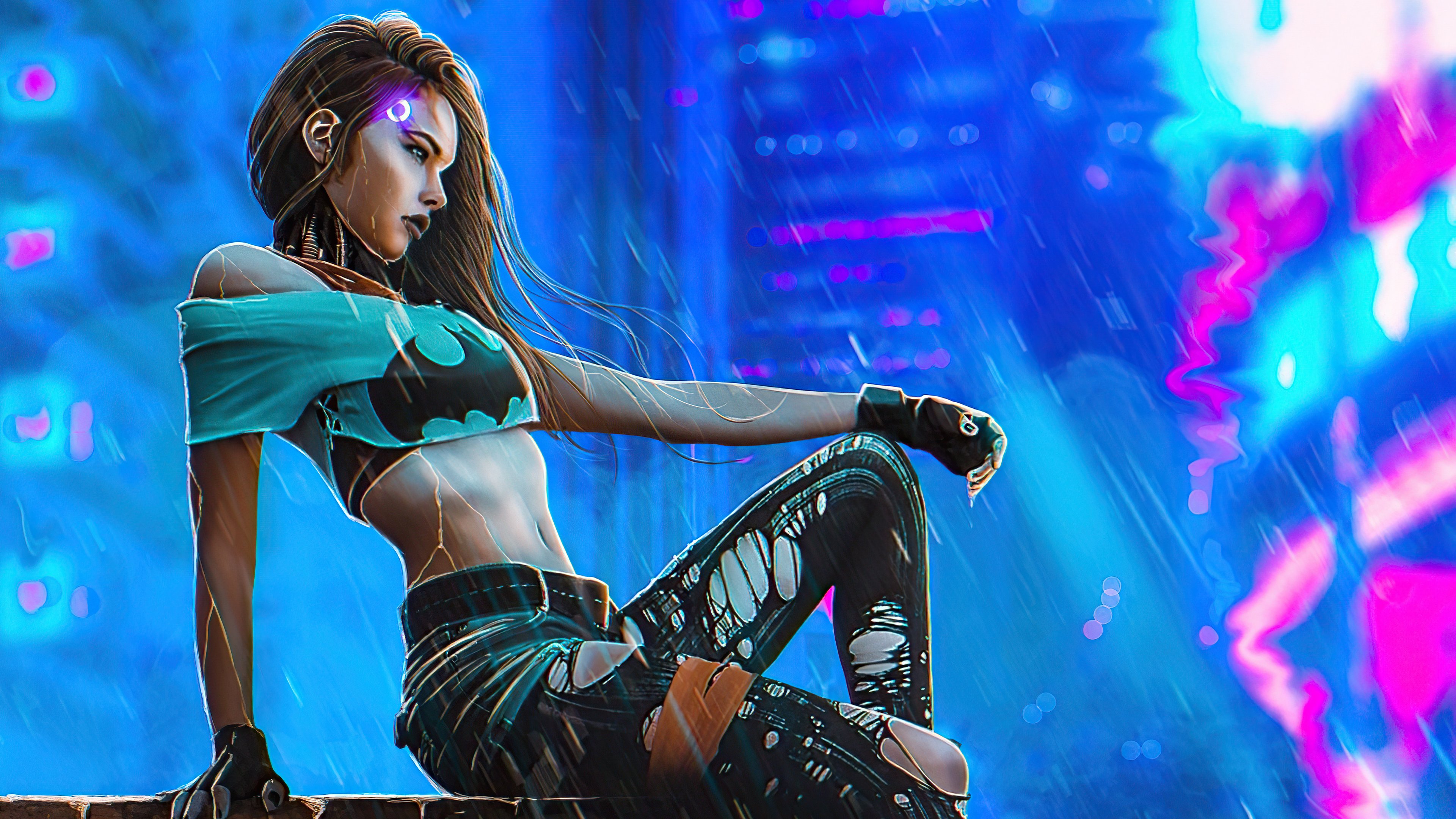 Cyberpunk Girl In City Wallpapers