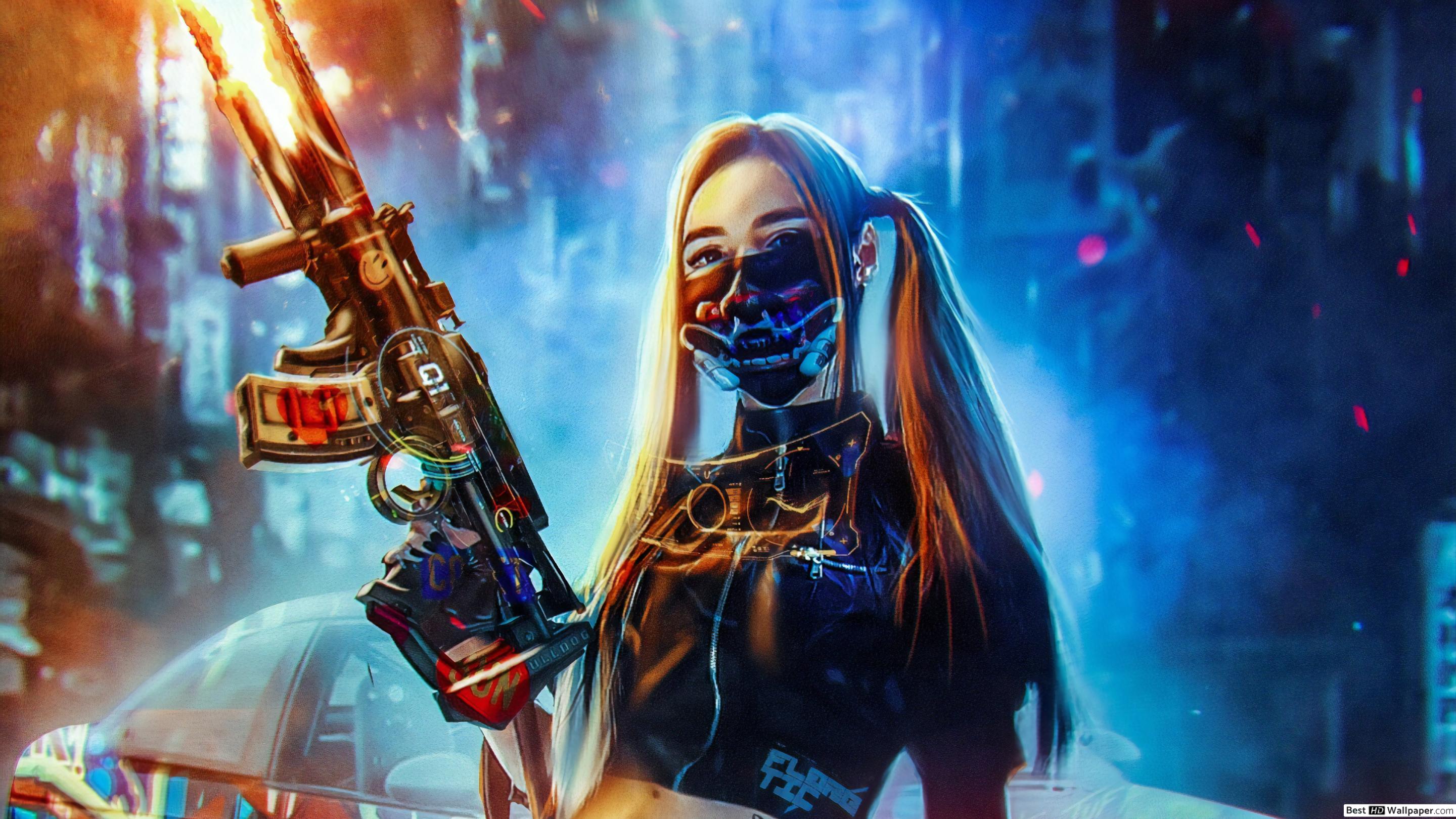 Cyberpunk Girl In City Wallpapers