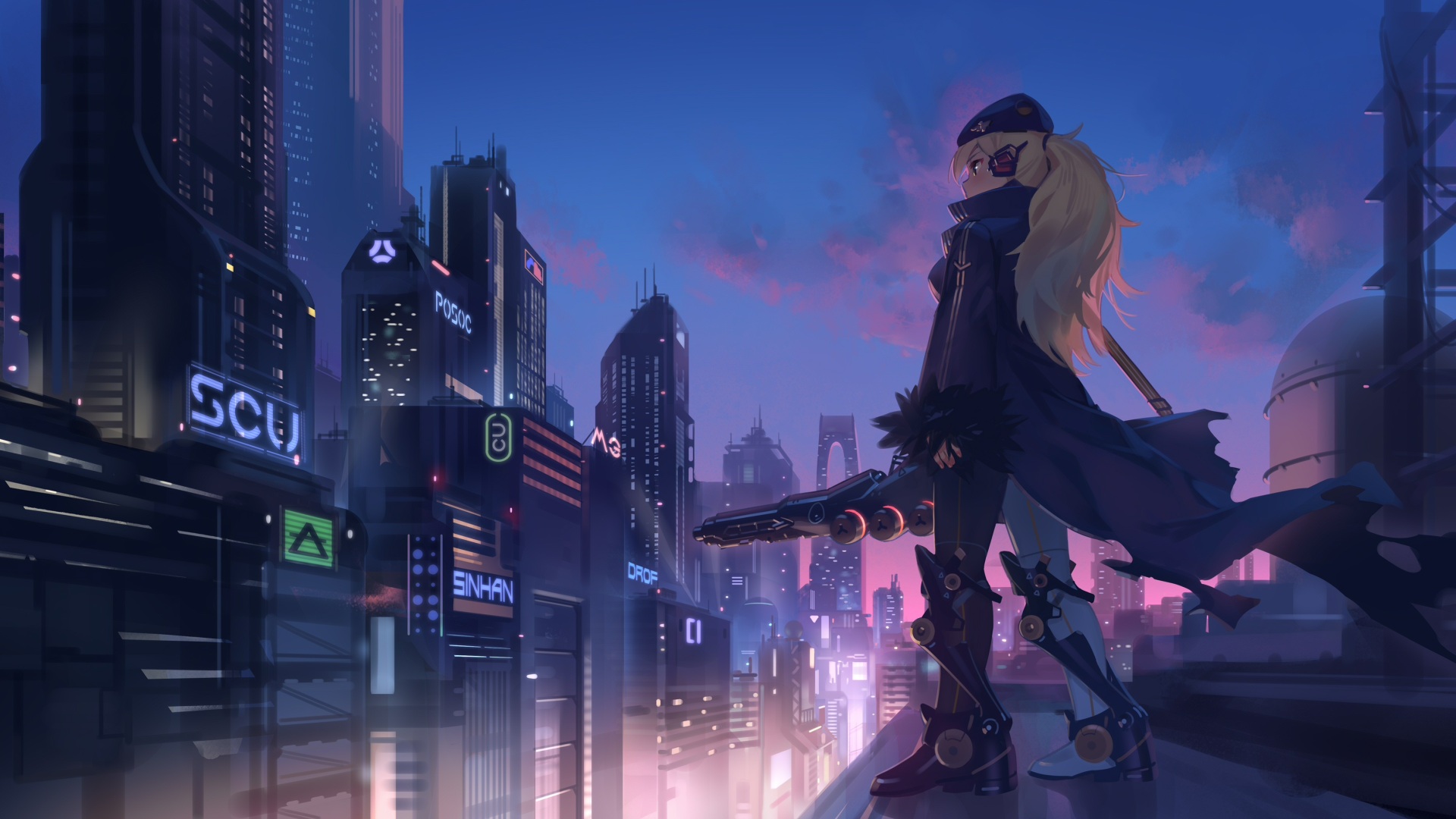 Cyberpunk Girl In City Wallpapers