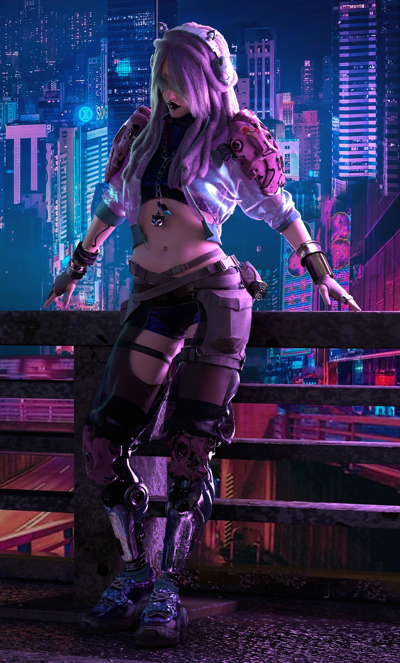 Cyberpunk Girl In City Wallpapers